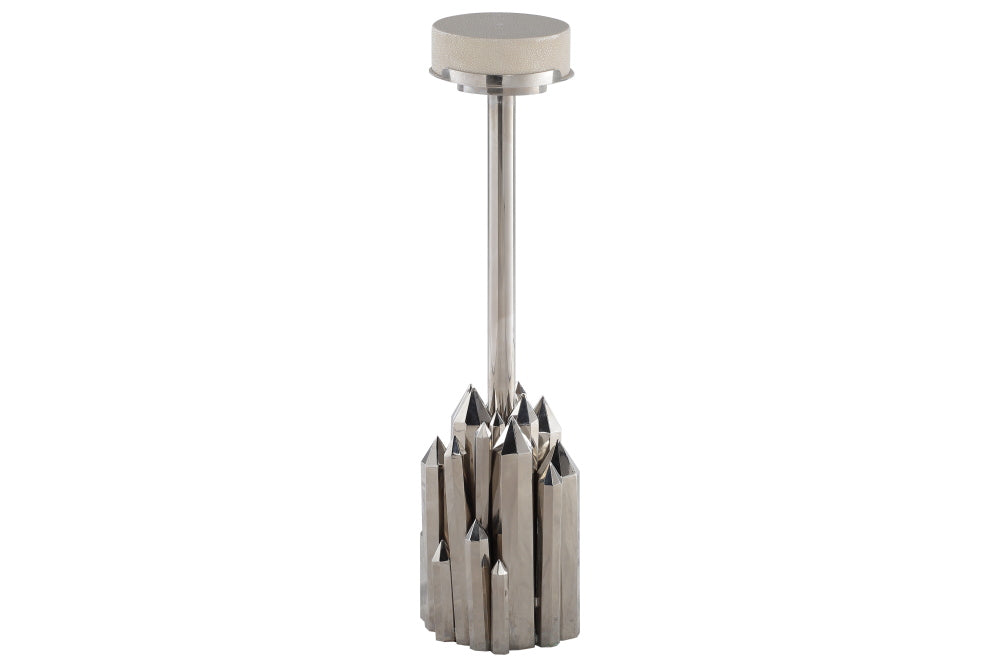 Kryptonite Drink Table (Polished Stainless & Shagreen)