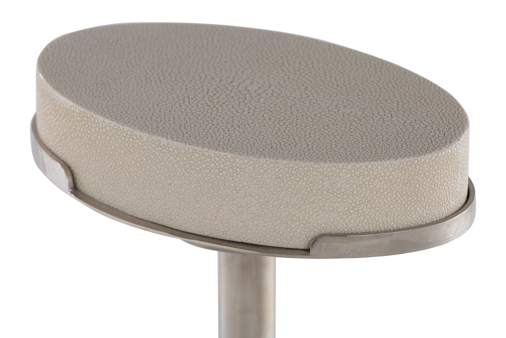Kryptonite Drink Table (Polished Stainless & Shagreen)