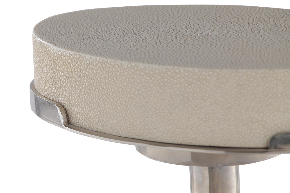 Kryptonite Drink Table (Polished Stainless & Shagreen)