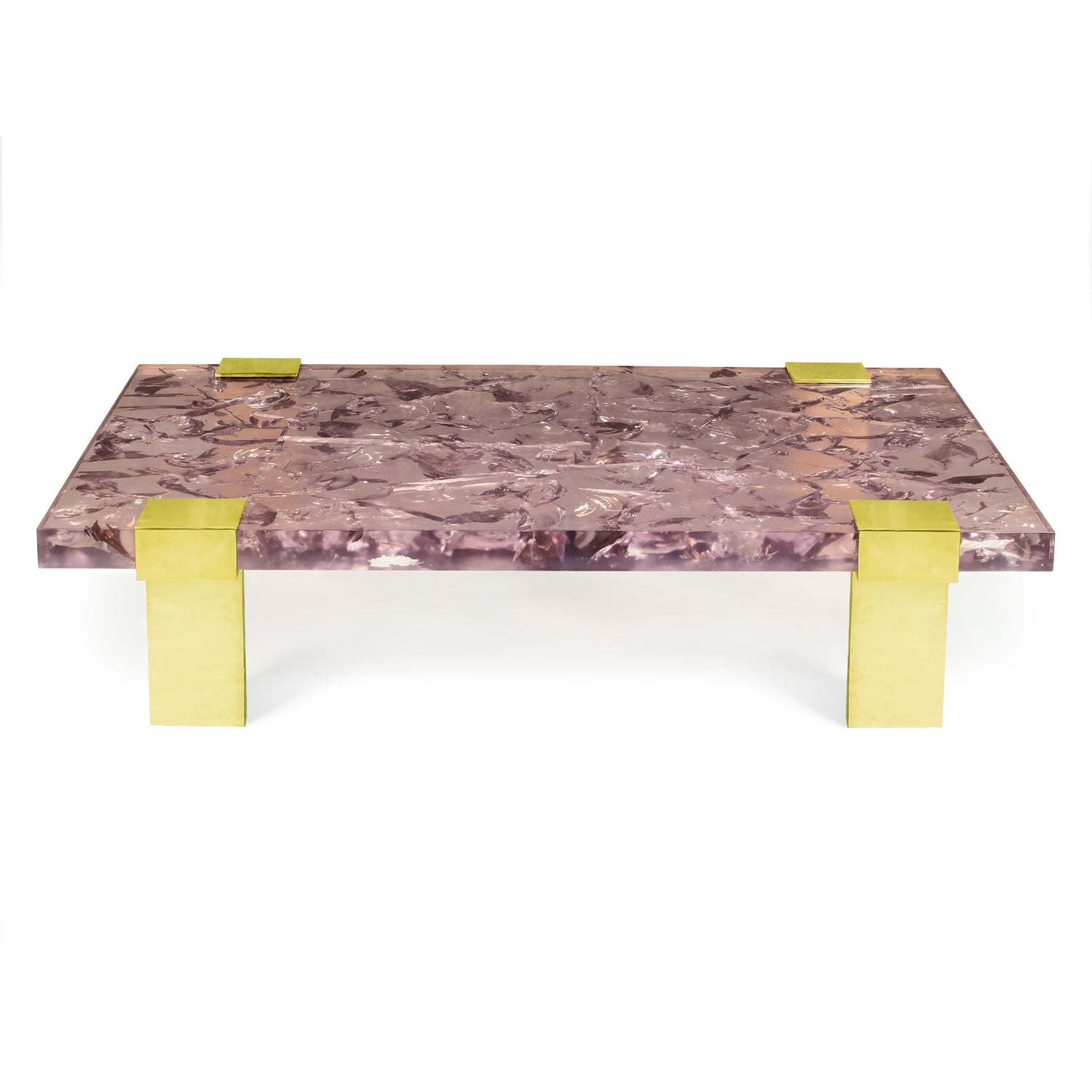 Clasp Coffee Table Ice Cracked Resin
