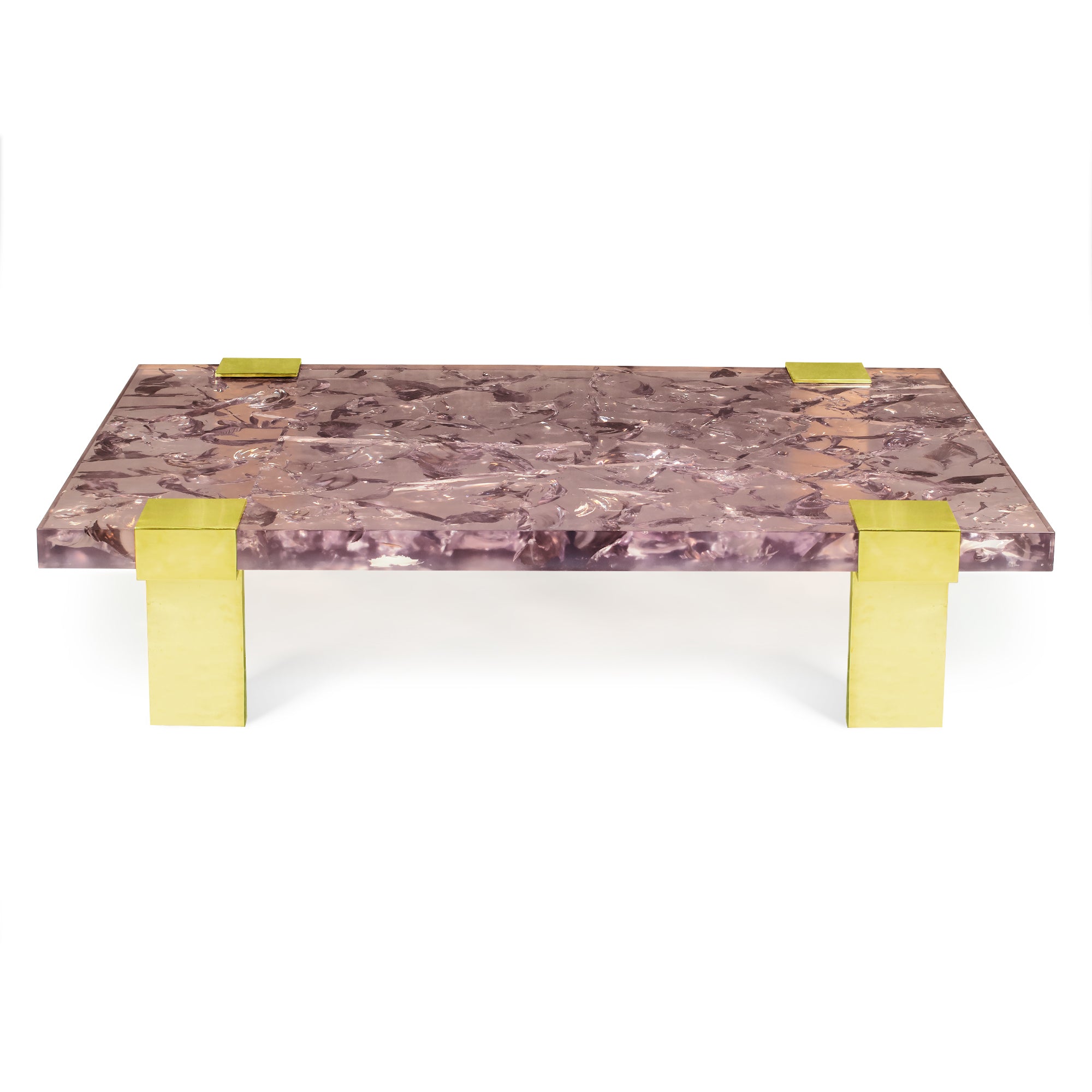 Clasp Coffee Table Ice Cracked Resin