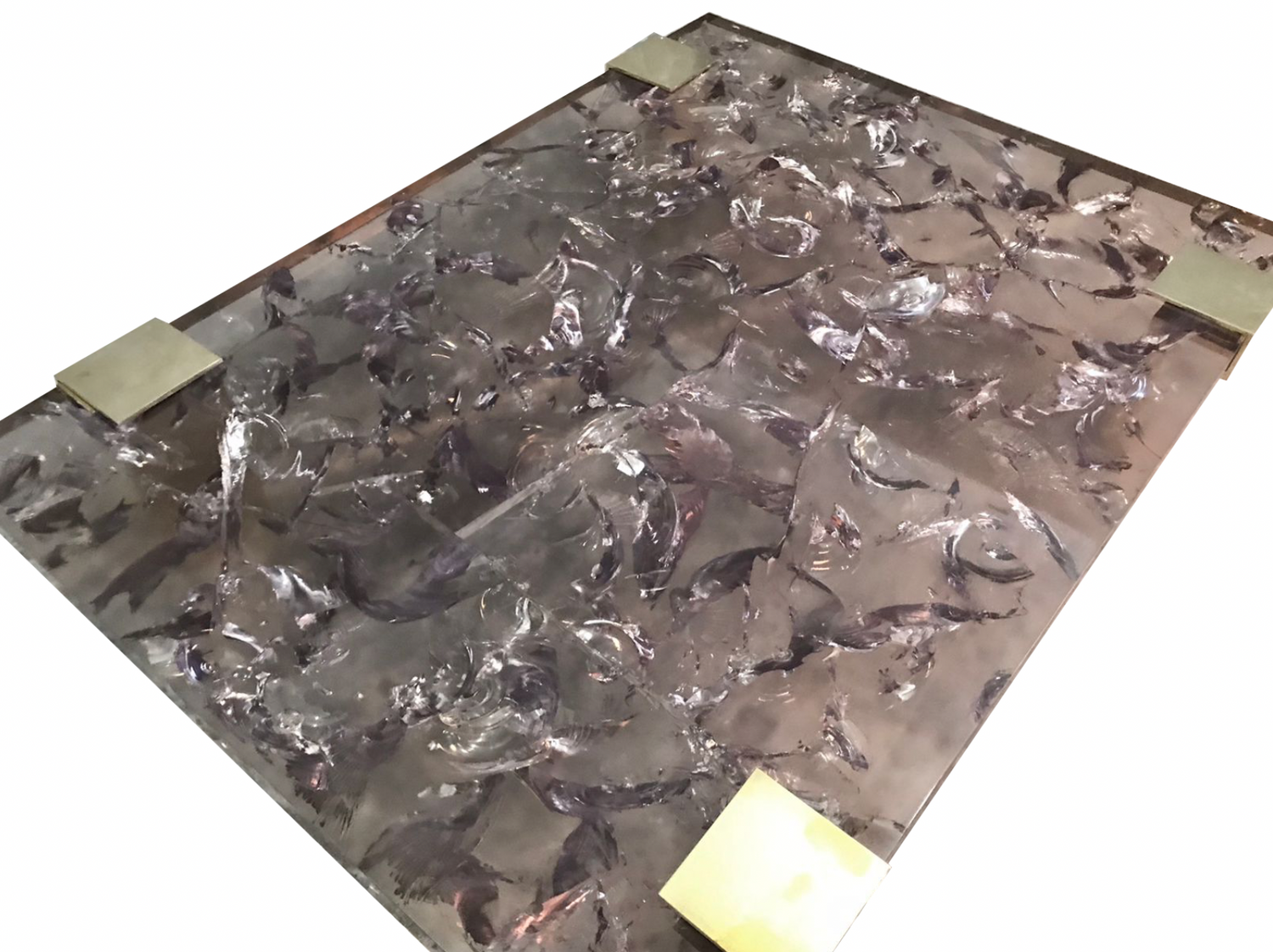 Clasp Coffee Table Ice Cracked Resin