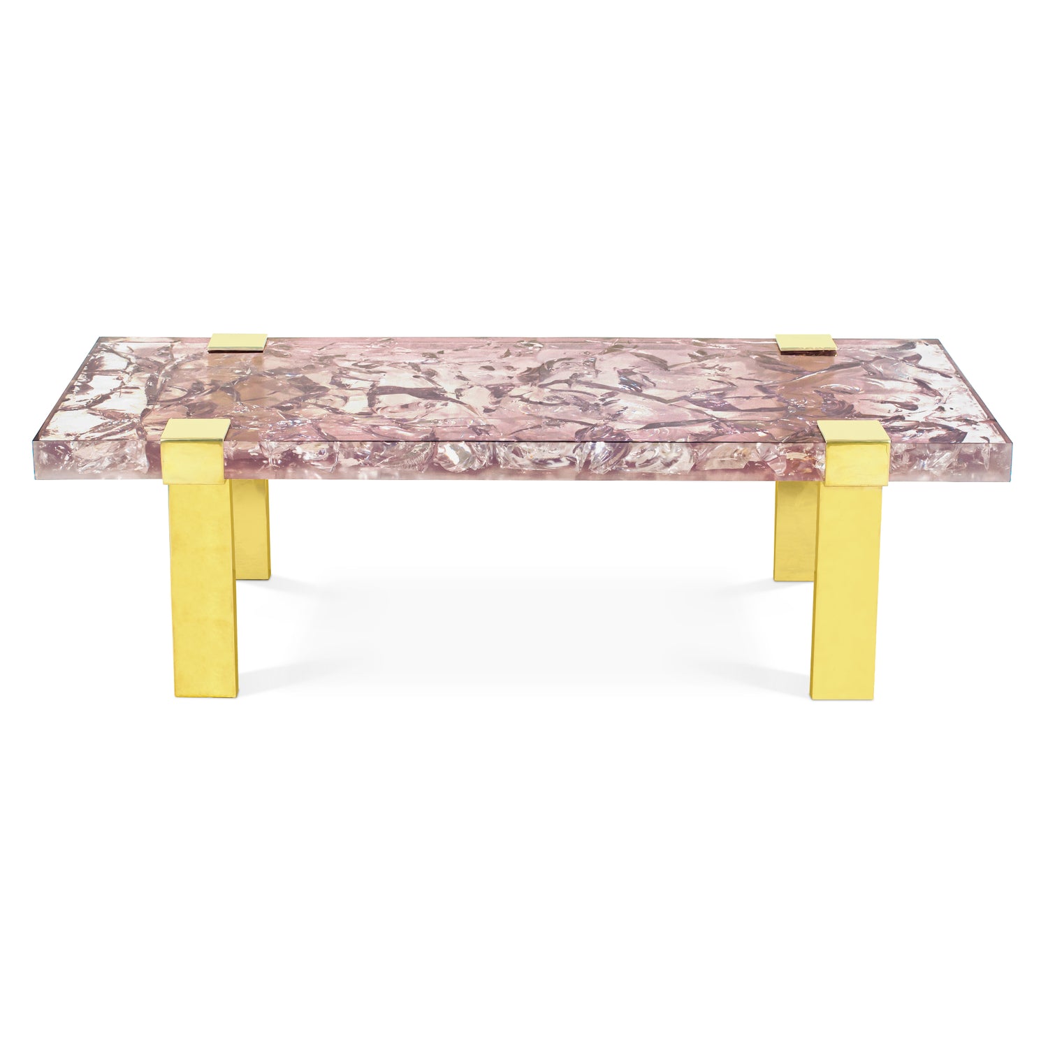 Clasp Coffee Table Ice Cracked Resin