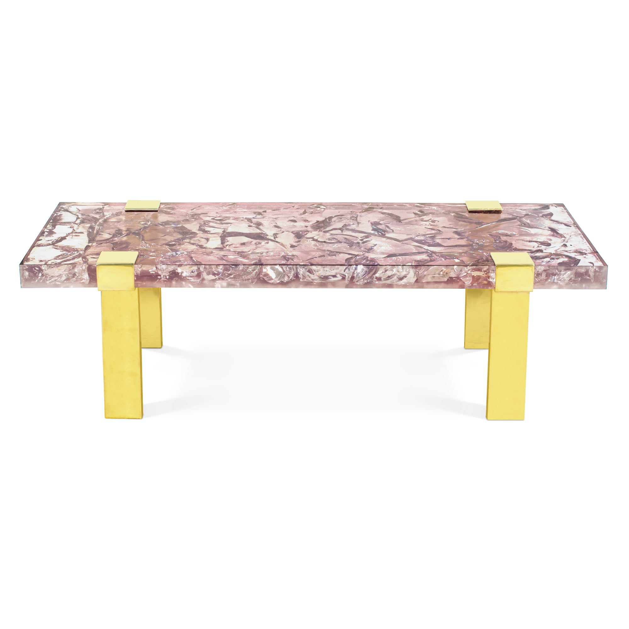 Clasp Coffee Table Ice Cracked Resin