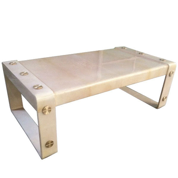Lug Coffee Table (Natural & Brass)