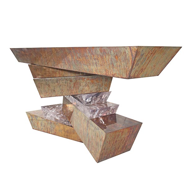 Plateau Console (Tortoise Brass & Ice Resin)