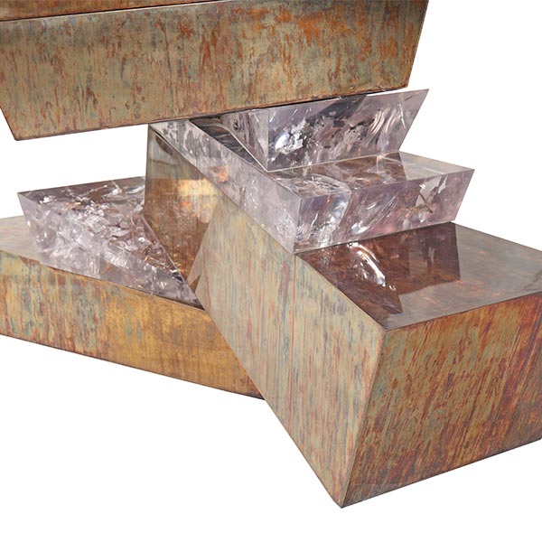 Plateau Console (Tortoise Brass & Ice Resin)