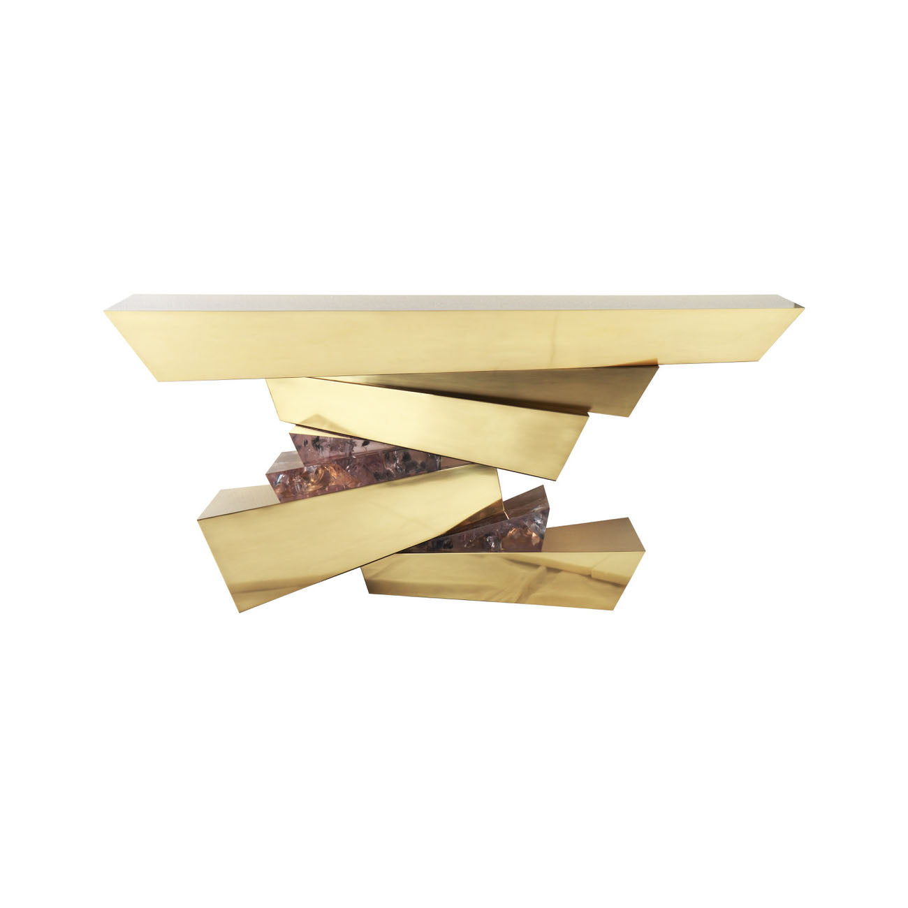Plateau Console (Brass & Ice Resin)