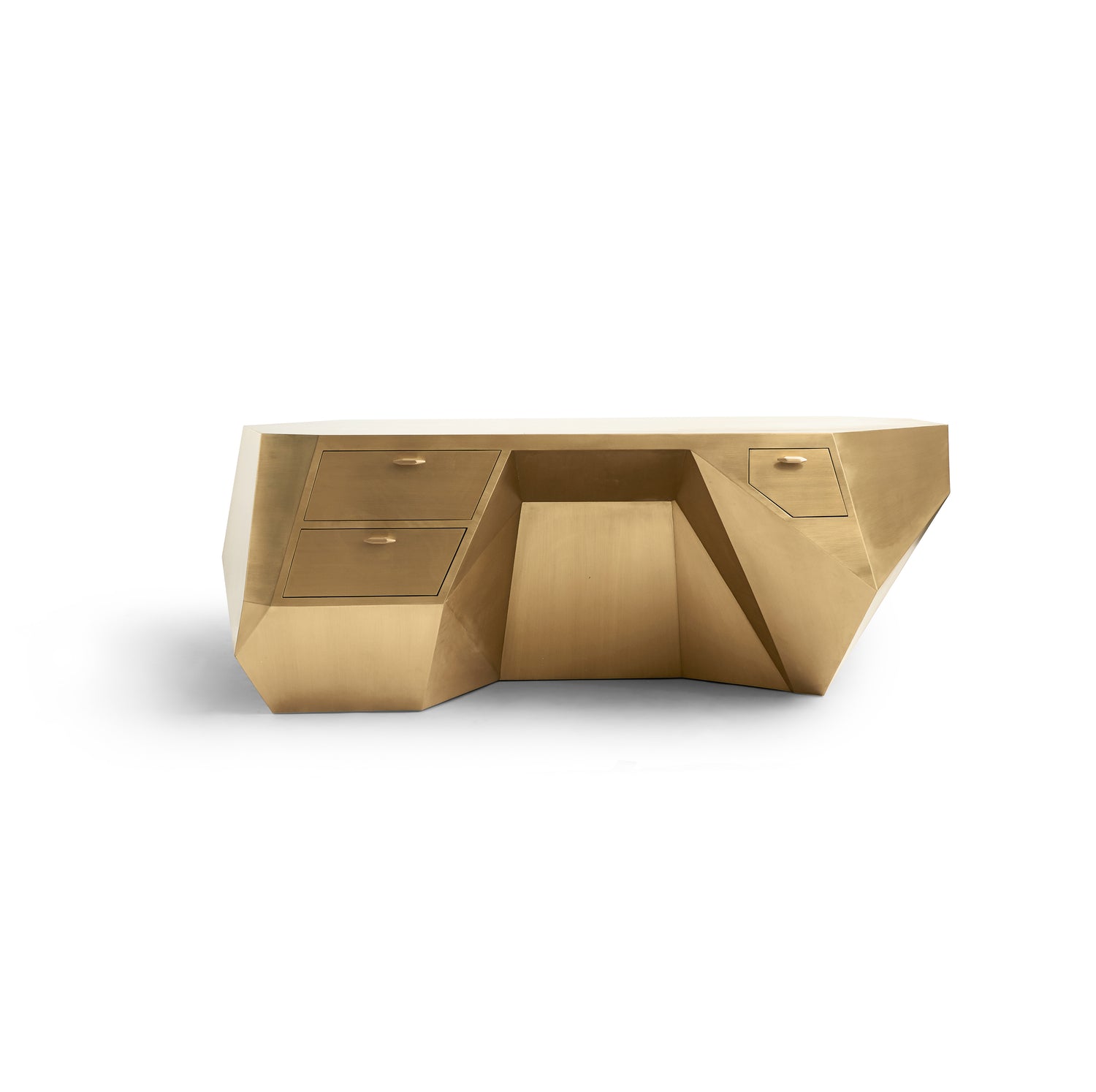 Popova Brass Desk (Brushed Matte Brass)