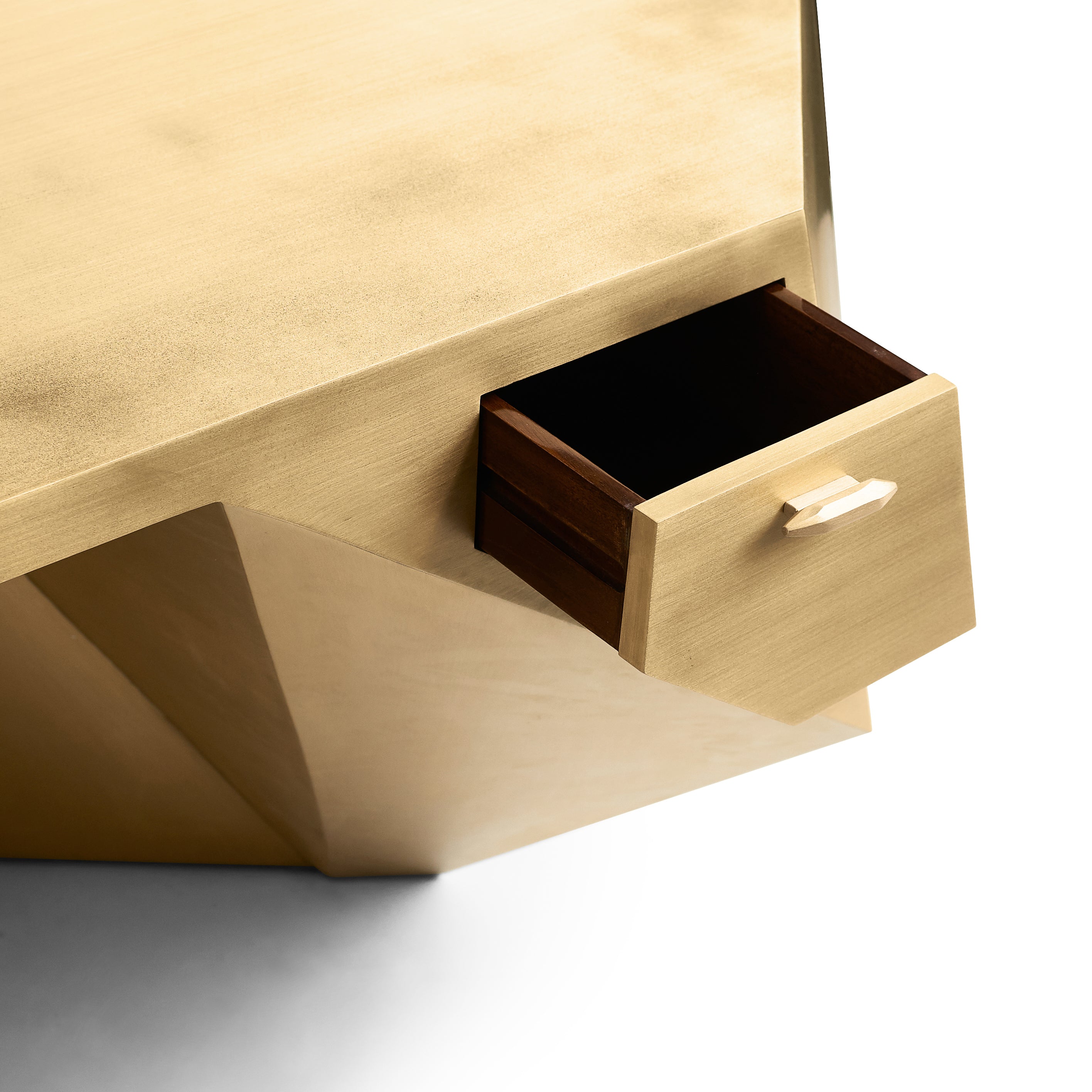 Popova Brass Desk (Brushed Matte Brass)