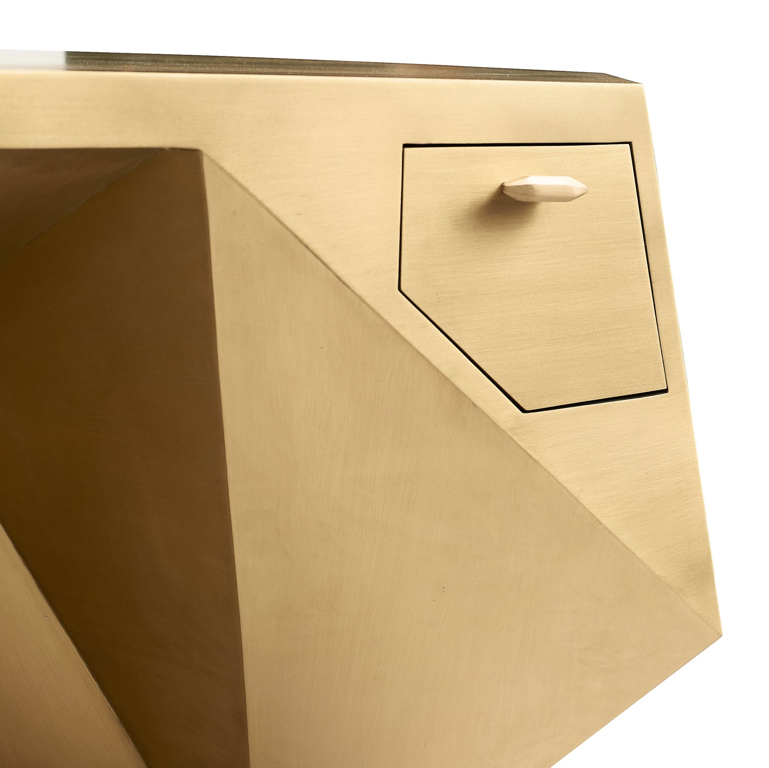 Popova Brass Desk (Brushed Matte Brass)