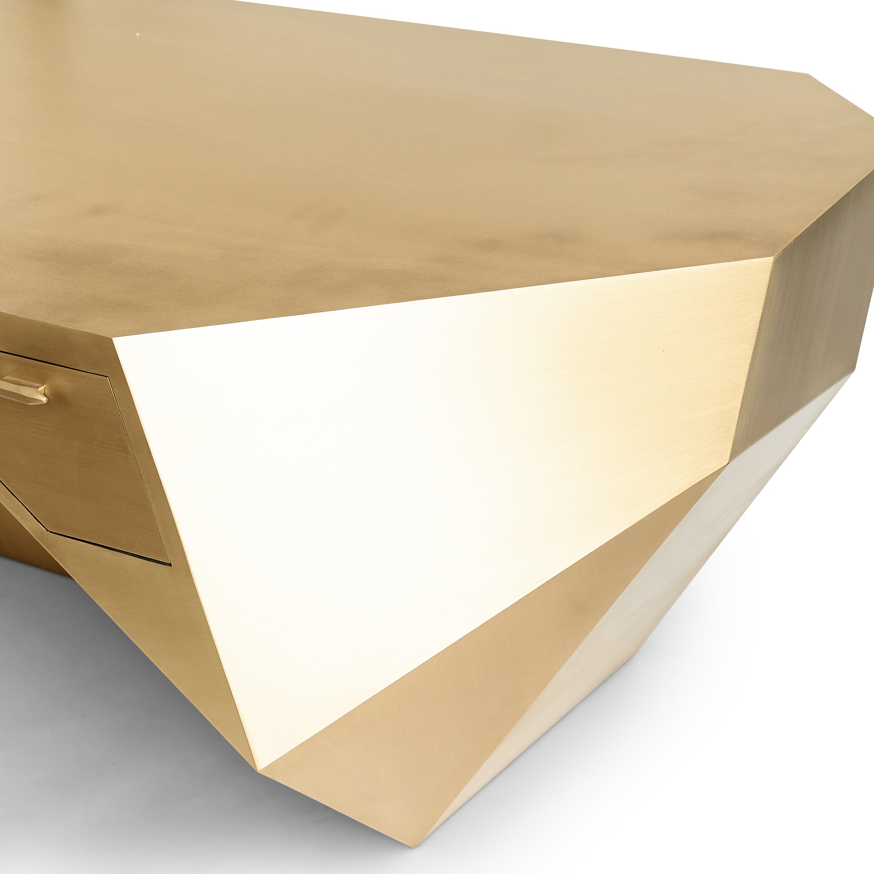 Popova Brass Desk (Brushed Matte Brass)