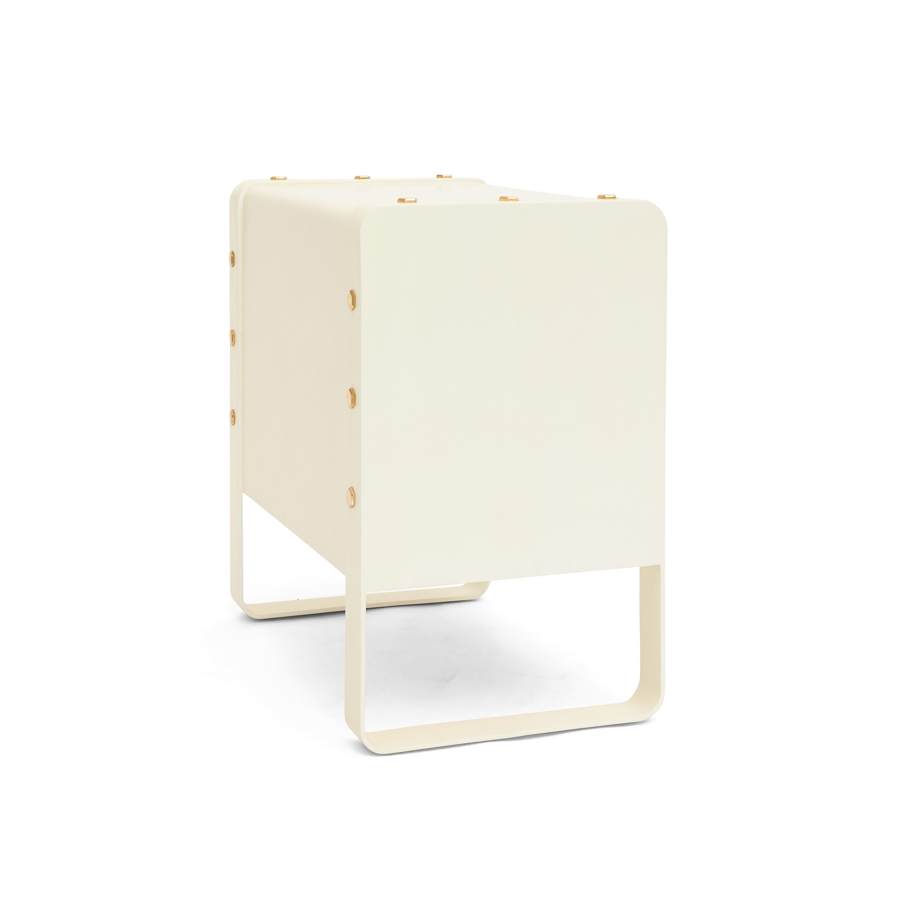 Lug Bedside Table (Bleached Brass)