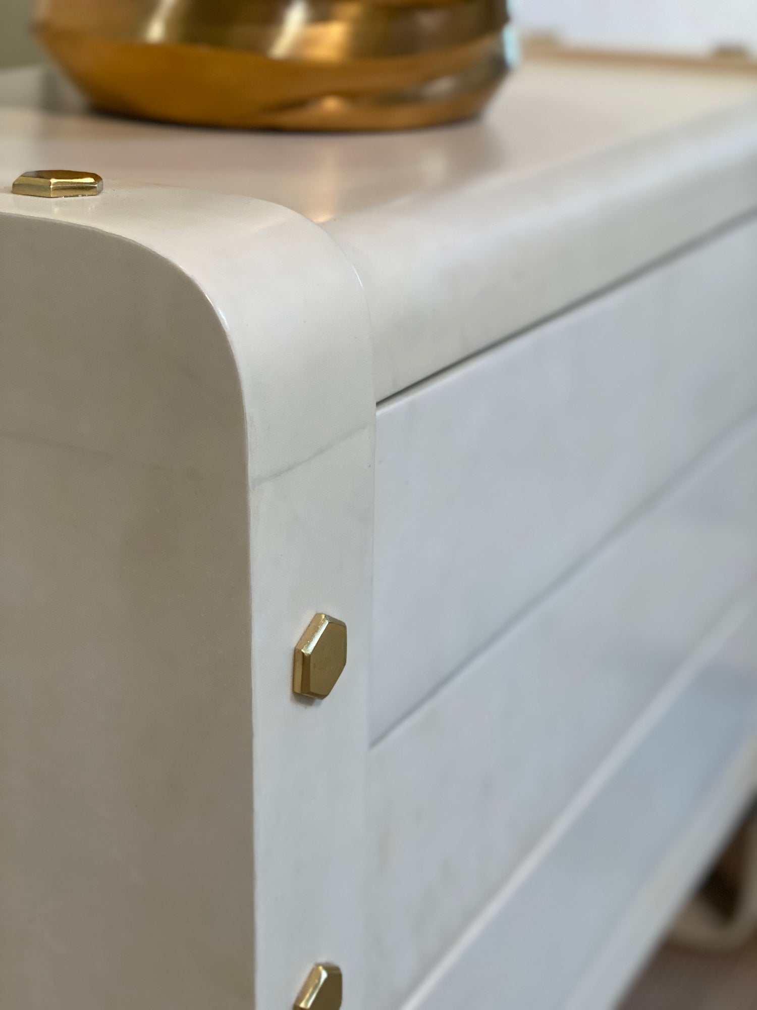 Lug Bedside Table (Bleached Brass)