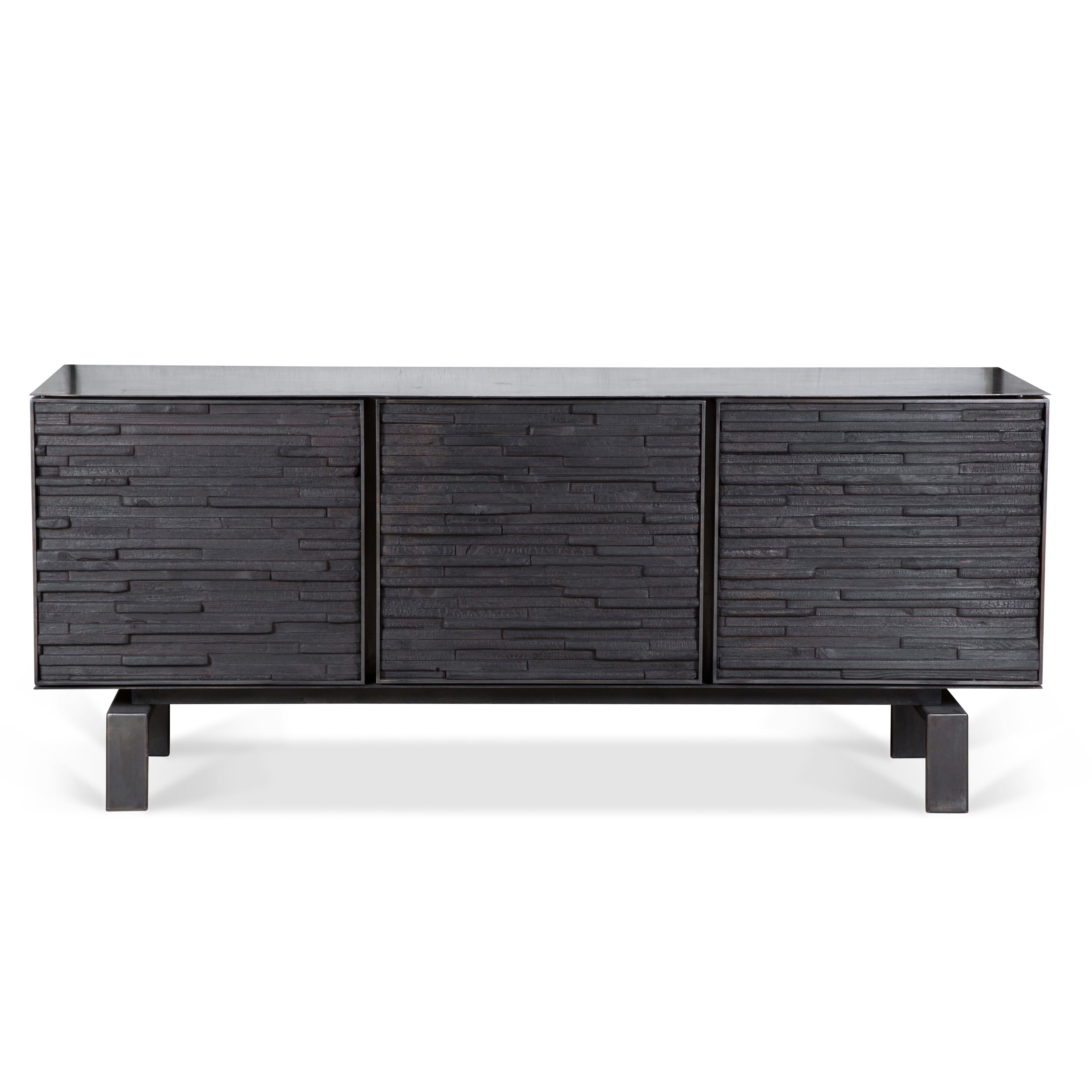 Charred Wood Cabinet 72"