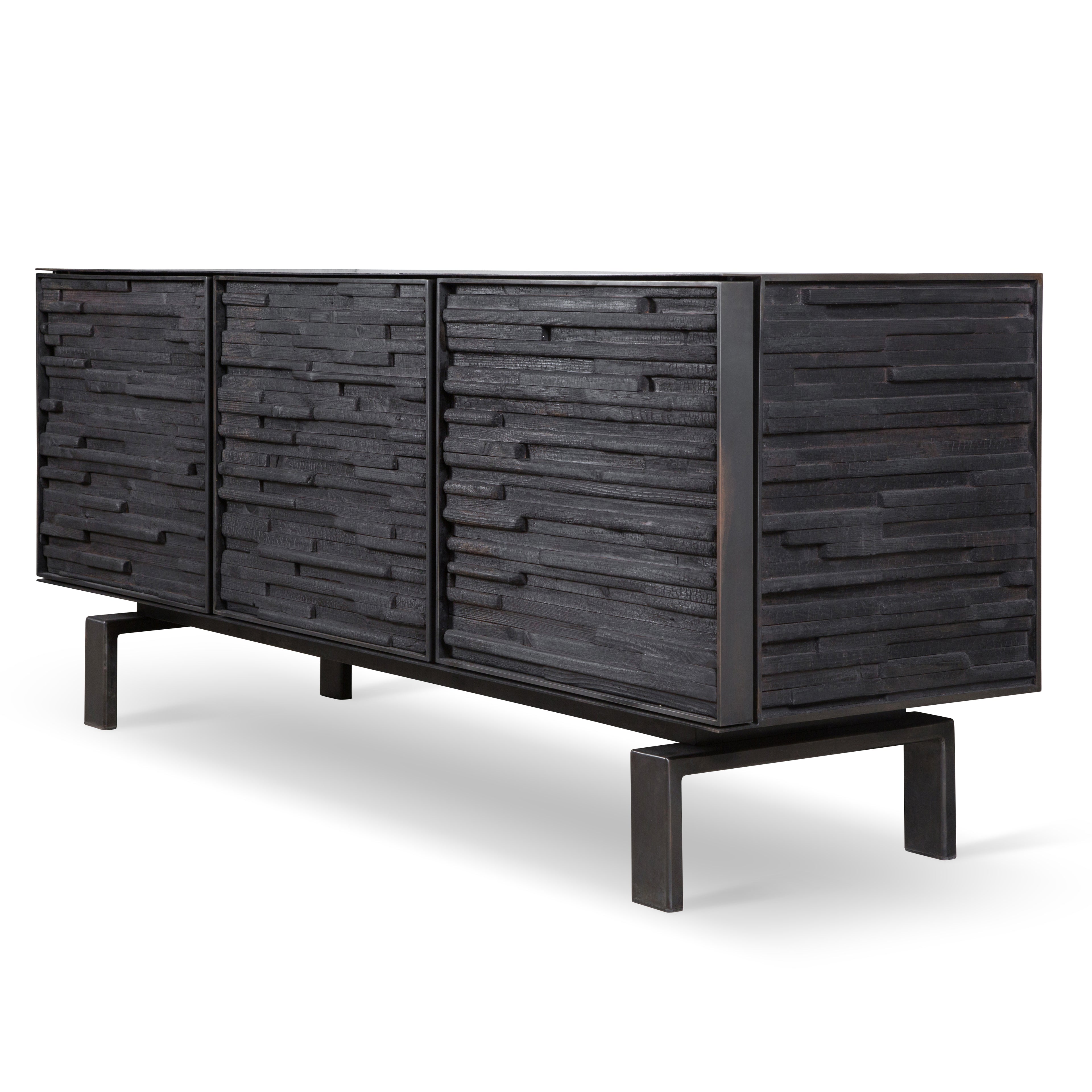 Charred Wood Cabinet 72"