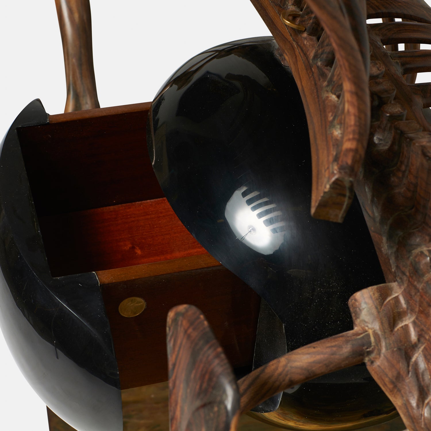 Ebony Rhino Skeleton Console