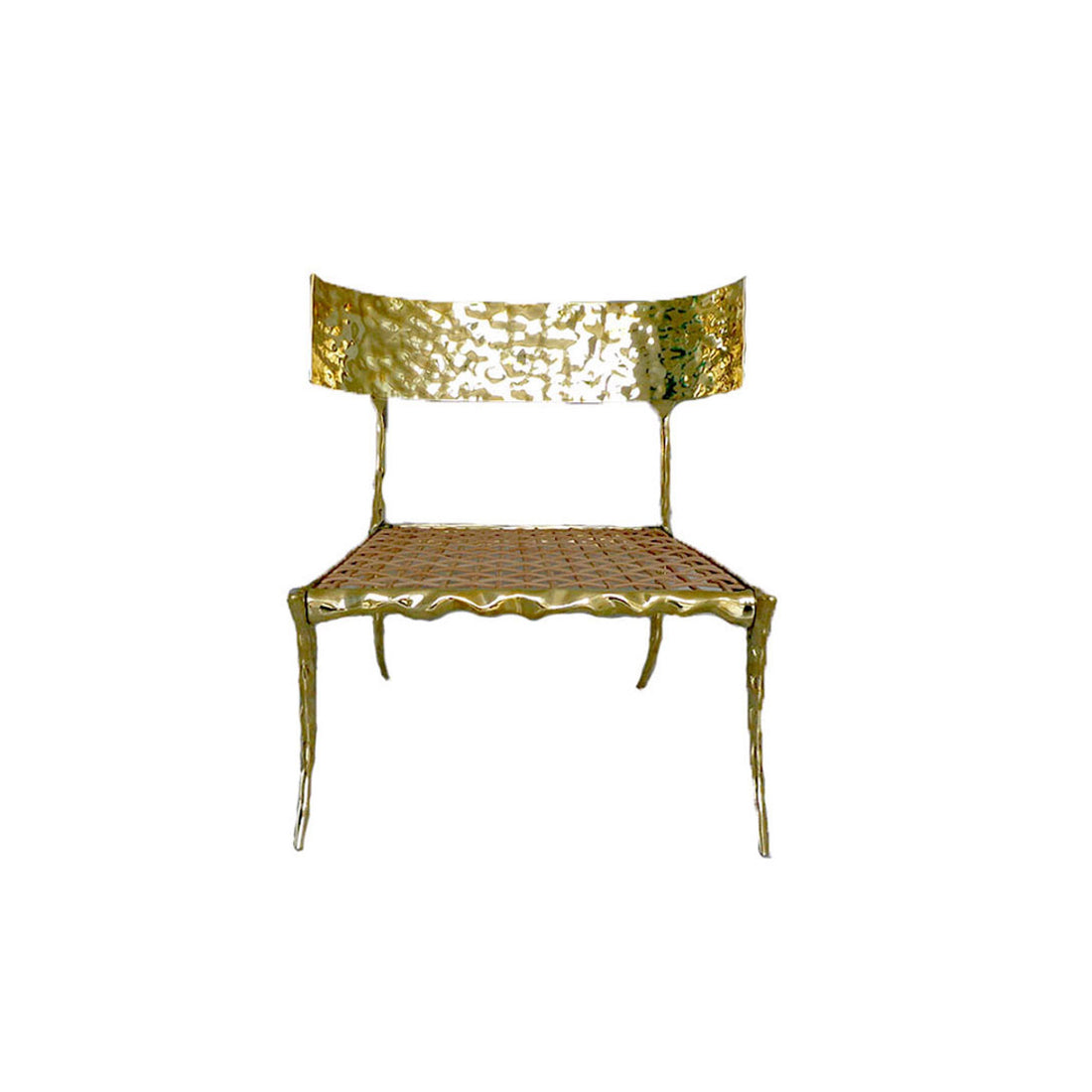 Aqua Brass Club Chair