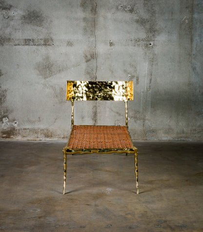Aqua Brass Klismo Chair