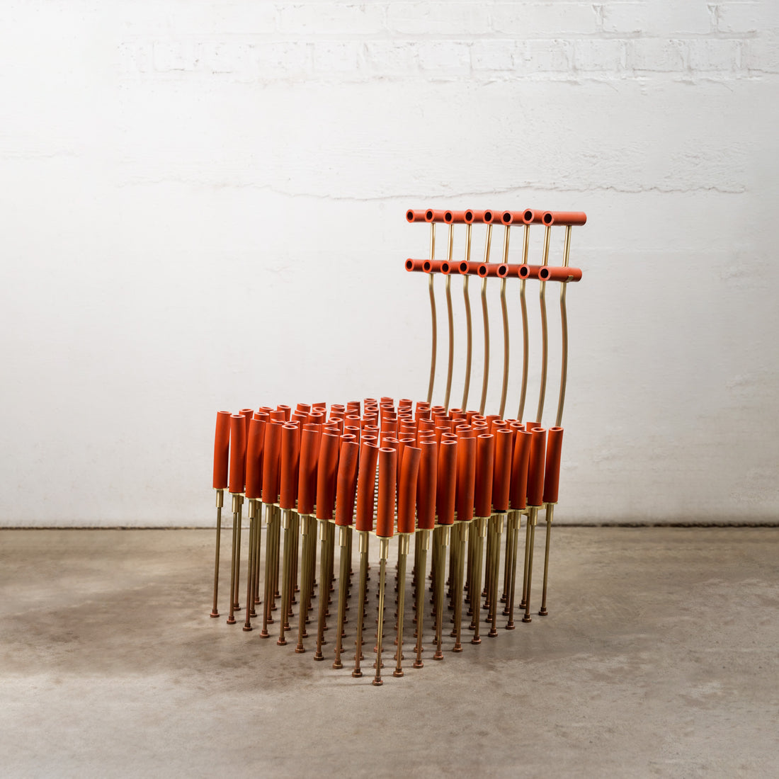 Chair with Tubes and Brass by Gentner