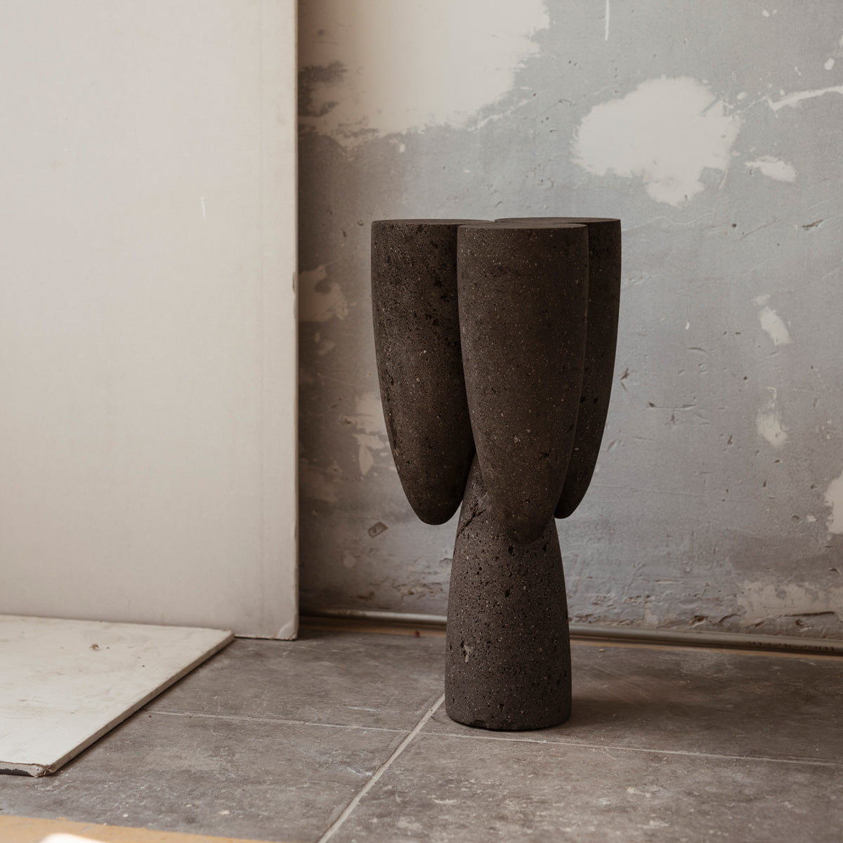 Copal Side Table in Volcanic Stone