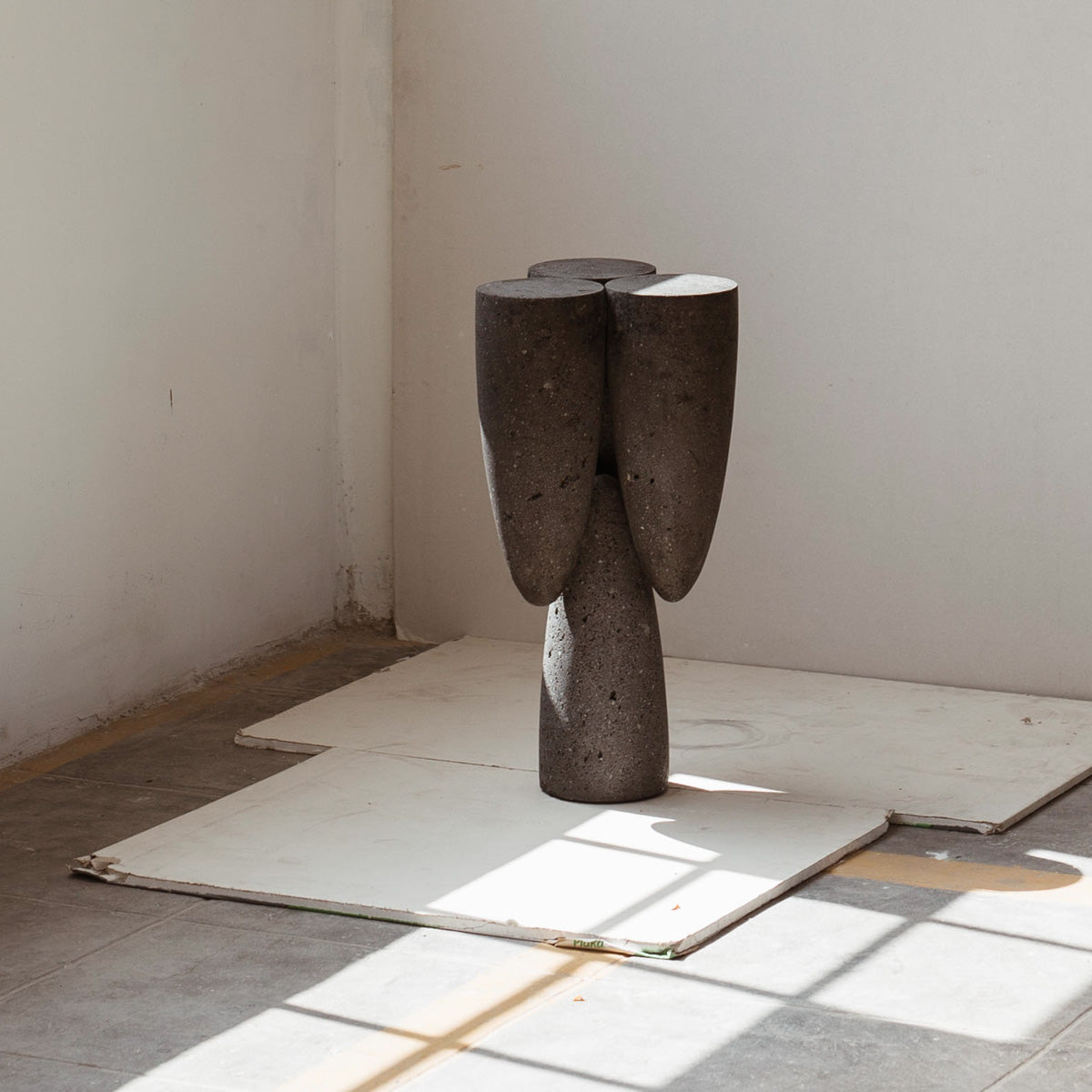 Copal Side Table in Volcanic Stone