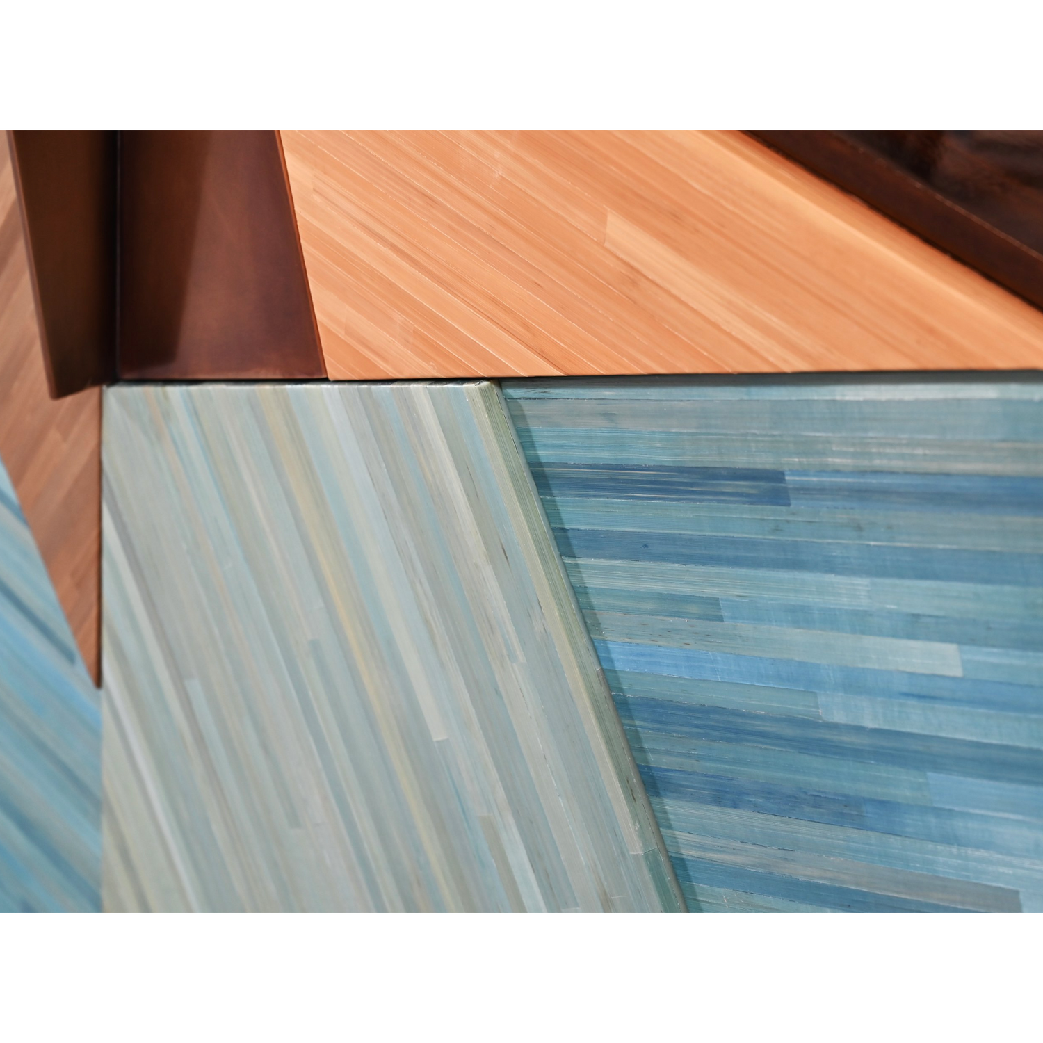 Cubist Credenza in Straw Marquetry and Bronze