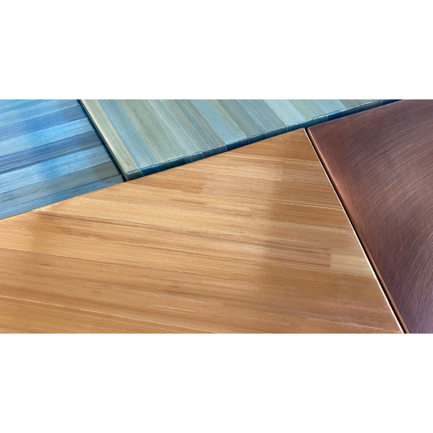 Cubist Credenza in Straw Marquetry and Bronze