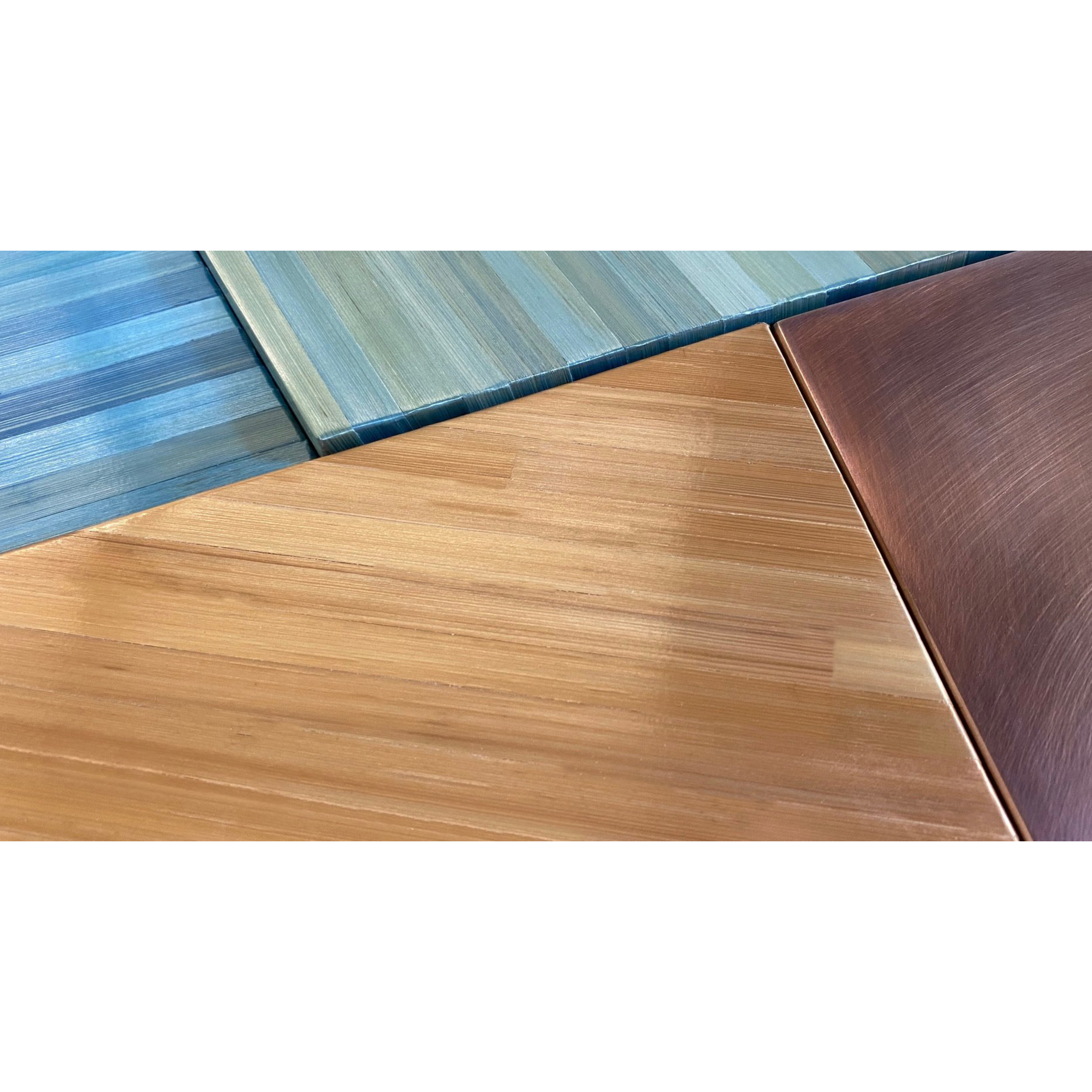 Cubist Credenza in Straw Marquetry and Bronze