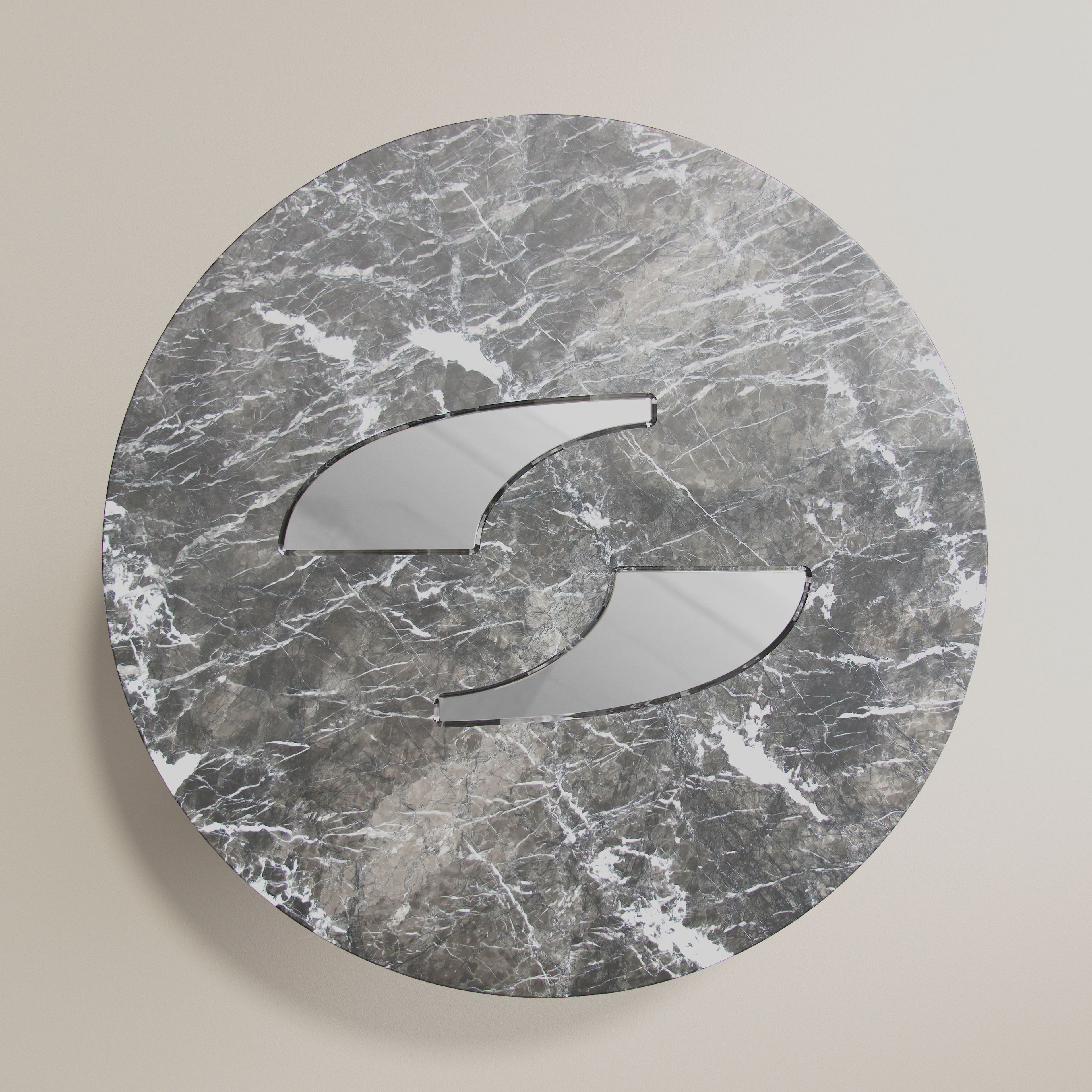 Eternel Sans Temps Dining Table Round - Carnico and Stainless Steel