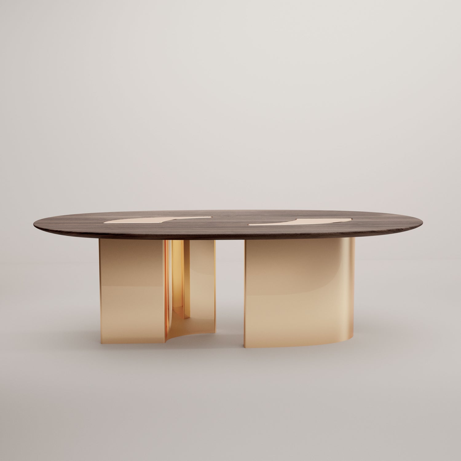 Eternel Sans Temps Dining Table Oval - Walnut and Brass