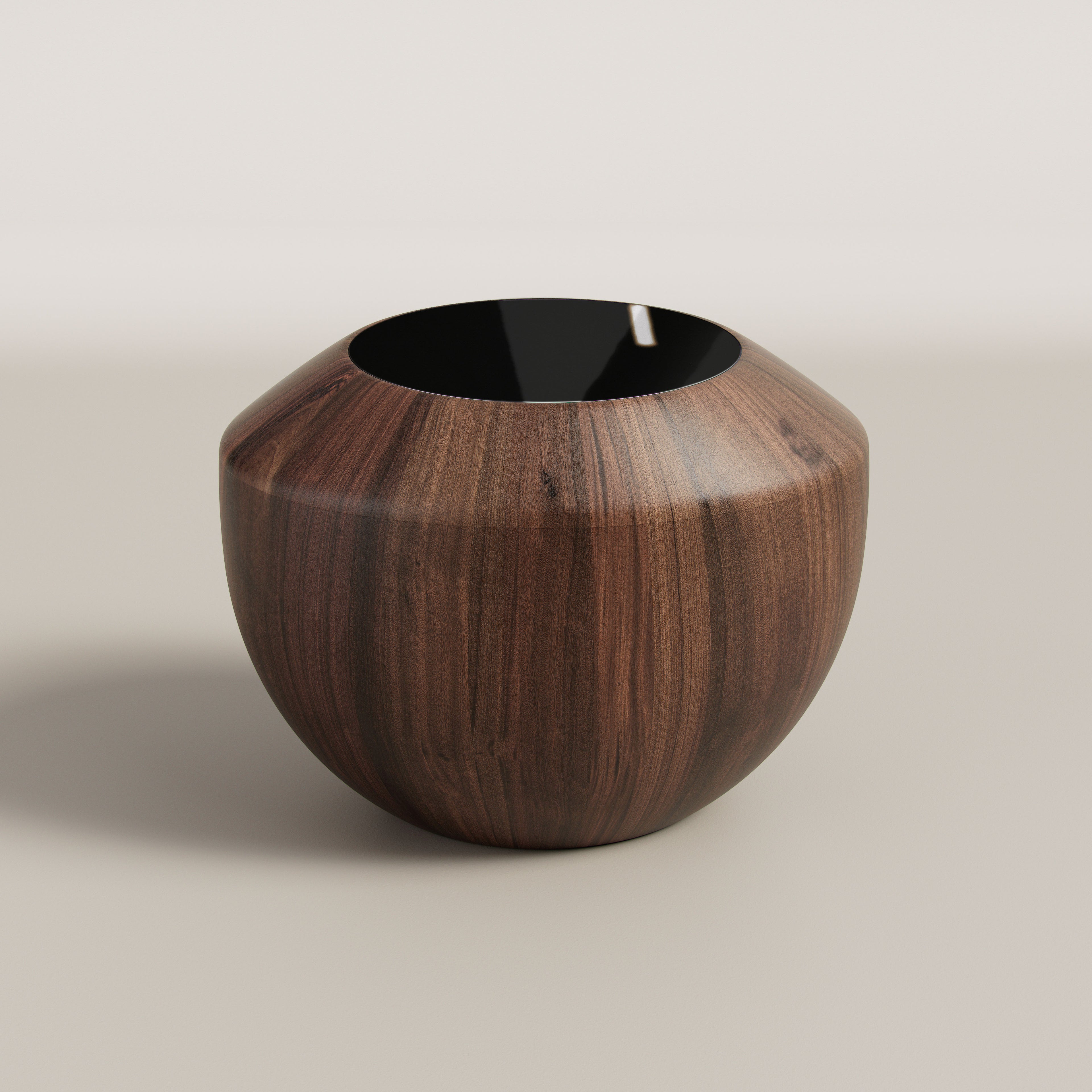 Eternel Sans Temps Side Table - Walnut and Stainless Steel