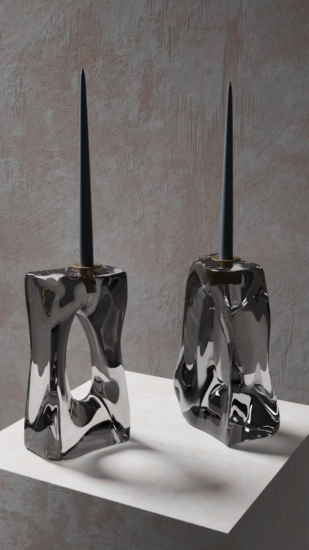 Eroded Candle Sticks Resin