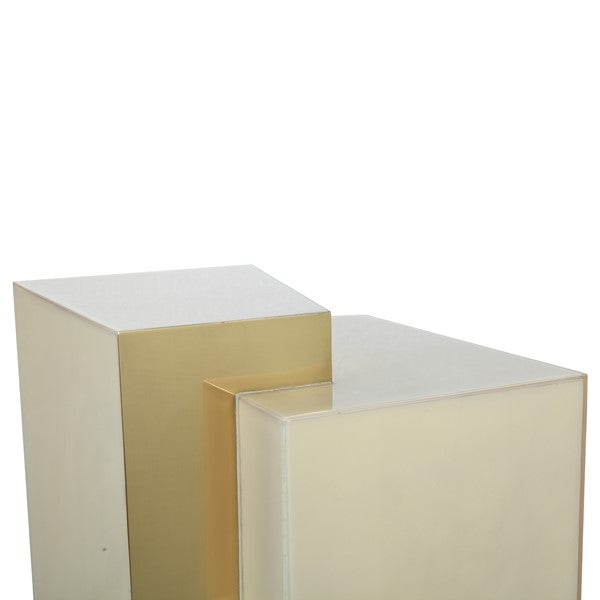Isoloa Side Table (Natural & Polished Brass)