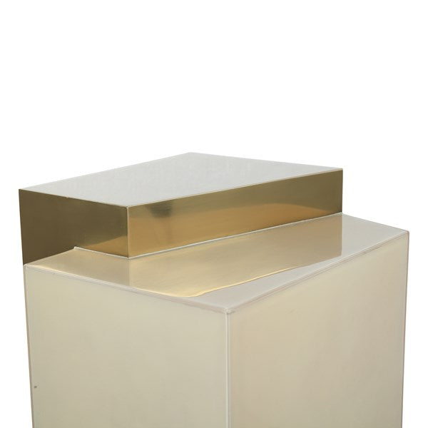 Isoloa Side Table (Natural & Polished Brass)