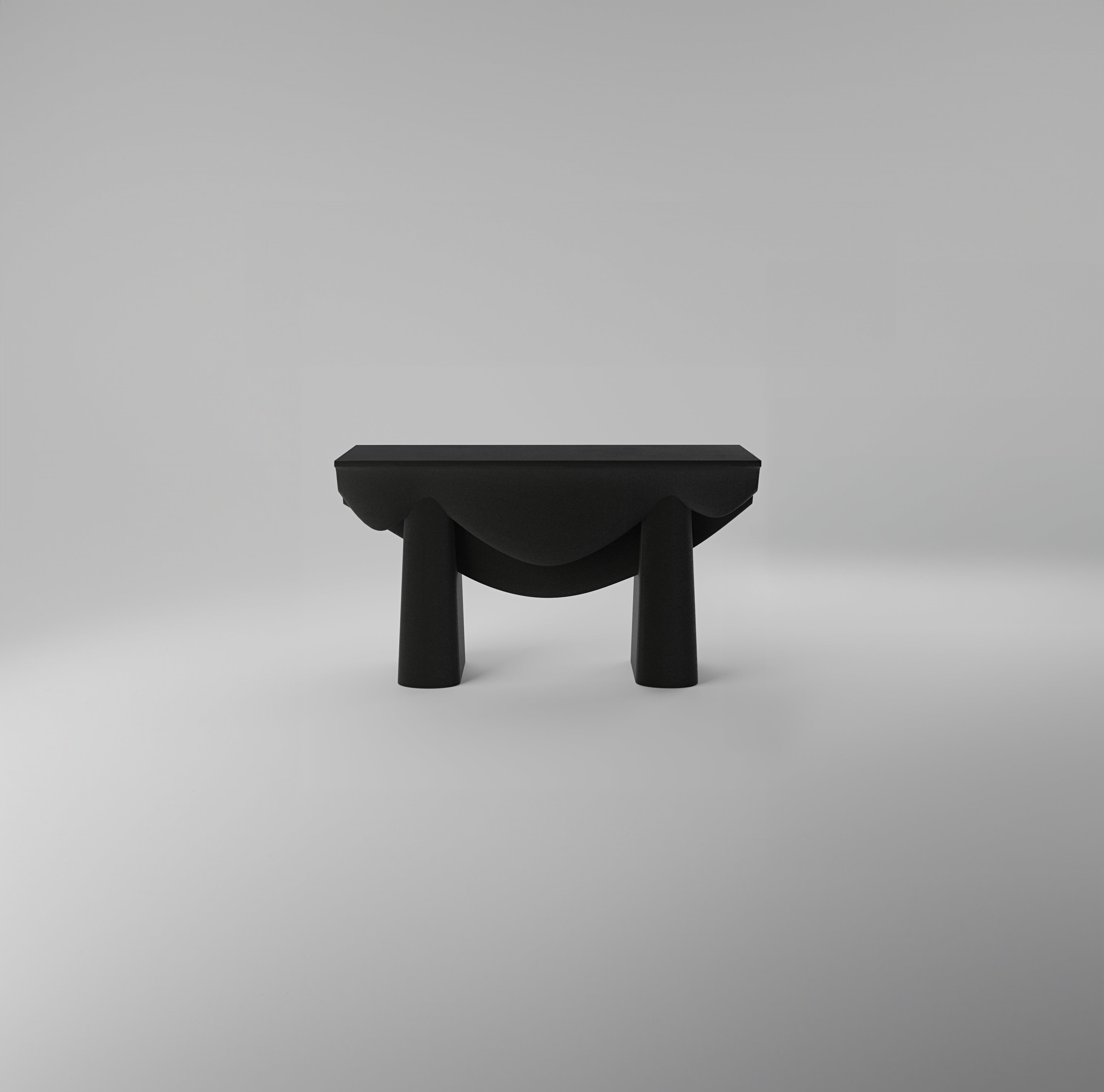Contourage Quartz Sand Console Table - Black