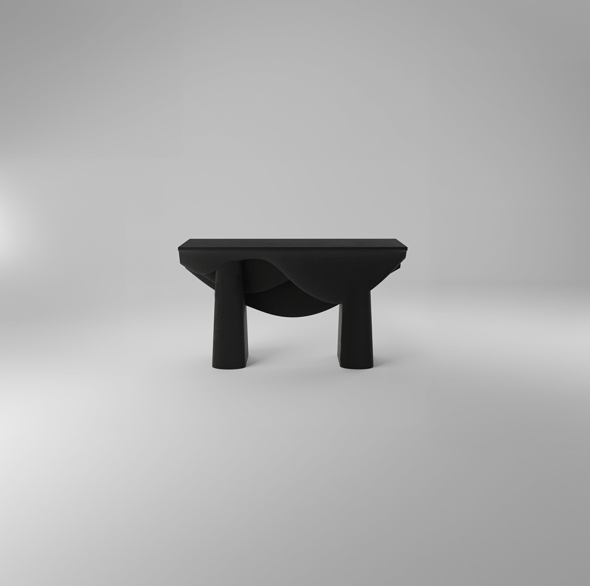 Contourage Quartz Sand Console Table - Black
