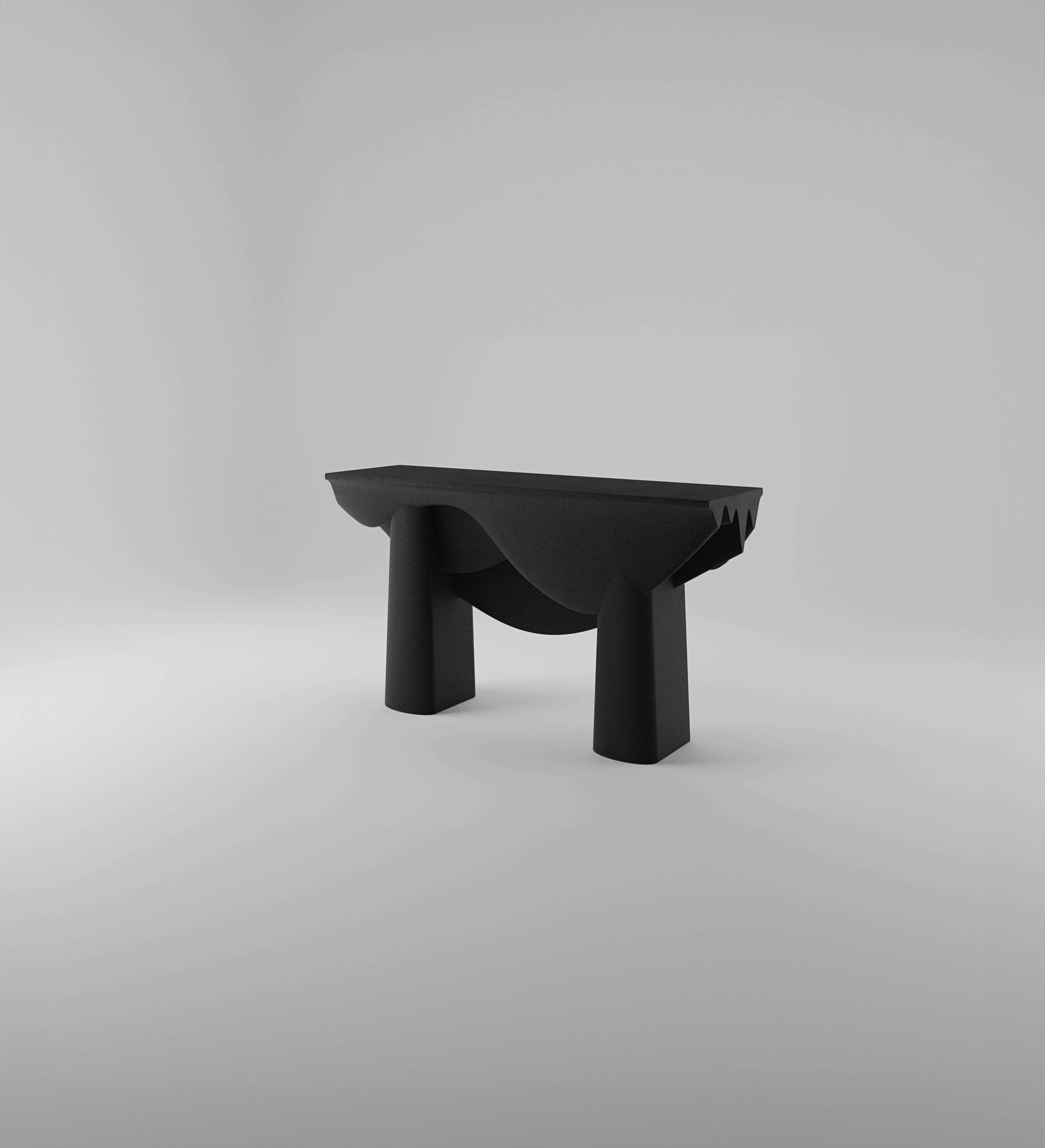Contourage Quartz Sand Console Table - Black