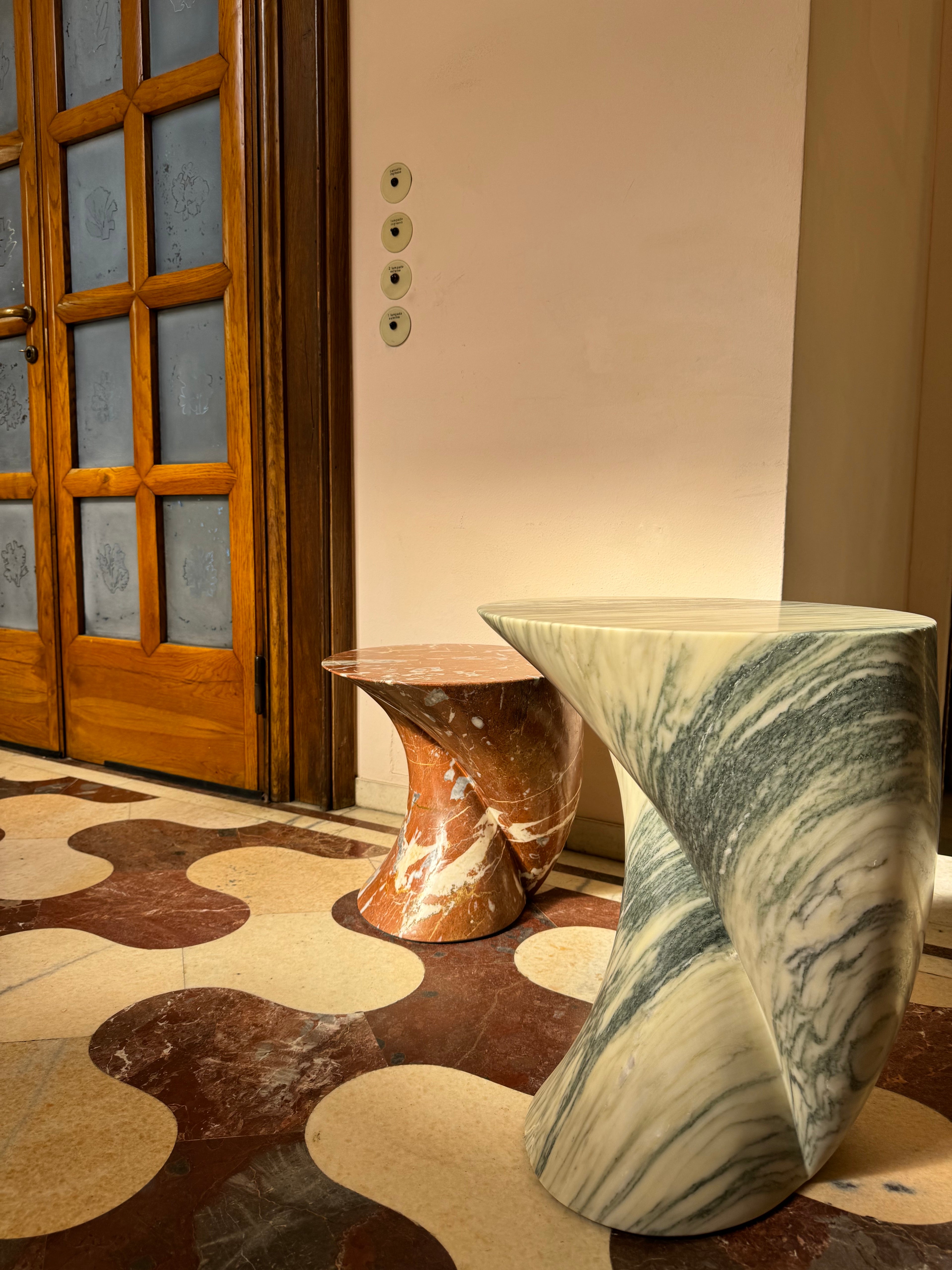 Departed Marble Sculptural Side Table