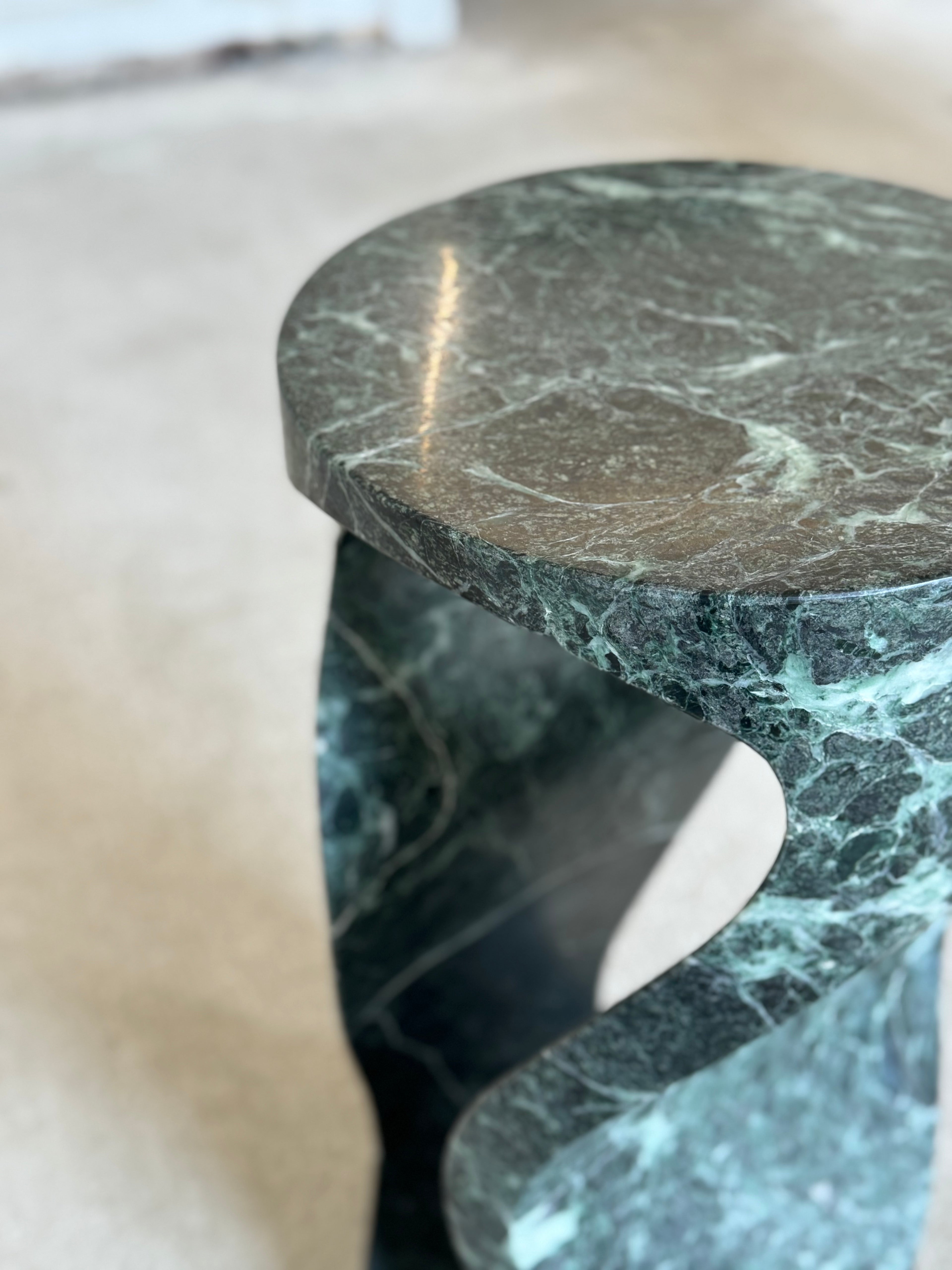 Hourglass Alpi Verde Marble Pedestal