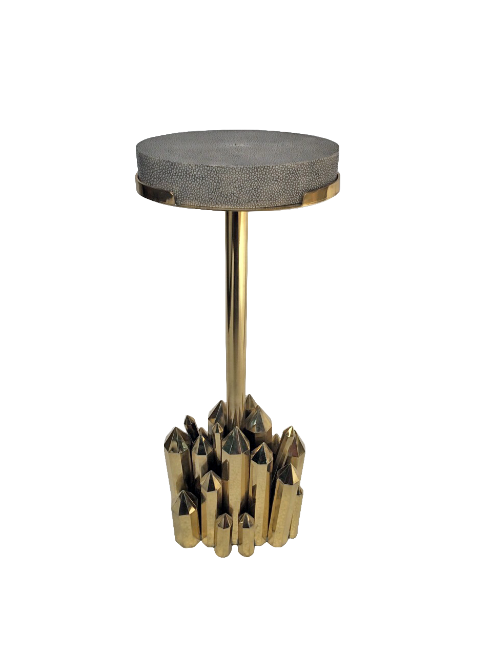 Kryptonite Drink Table (Polished Brass & Shagreen)