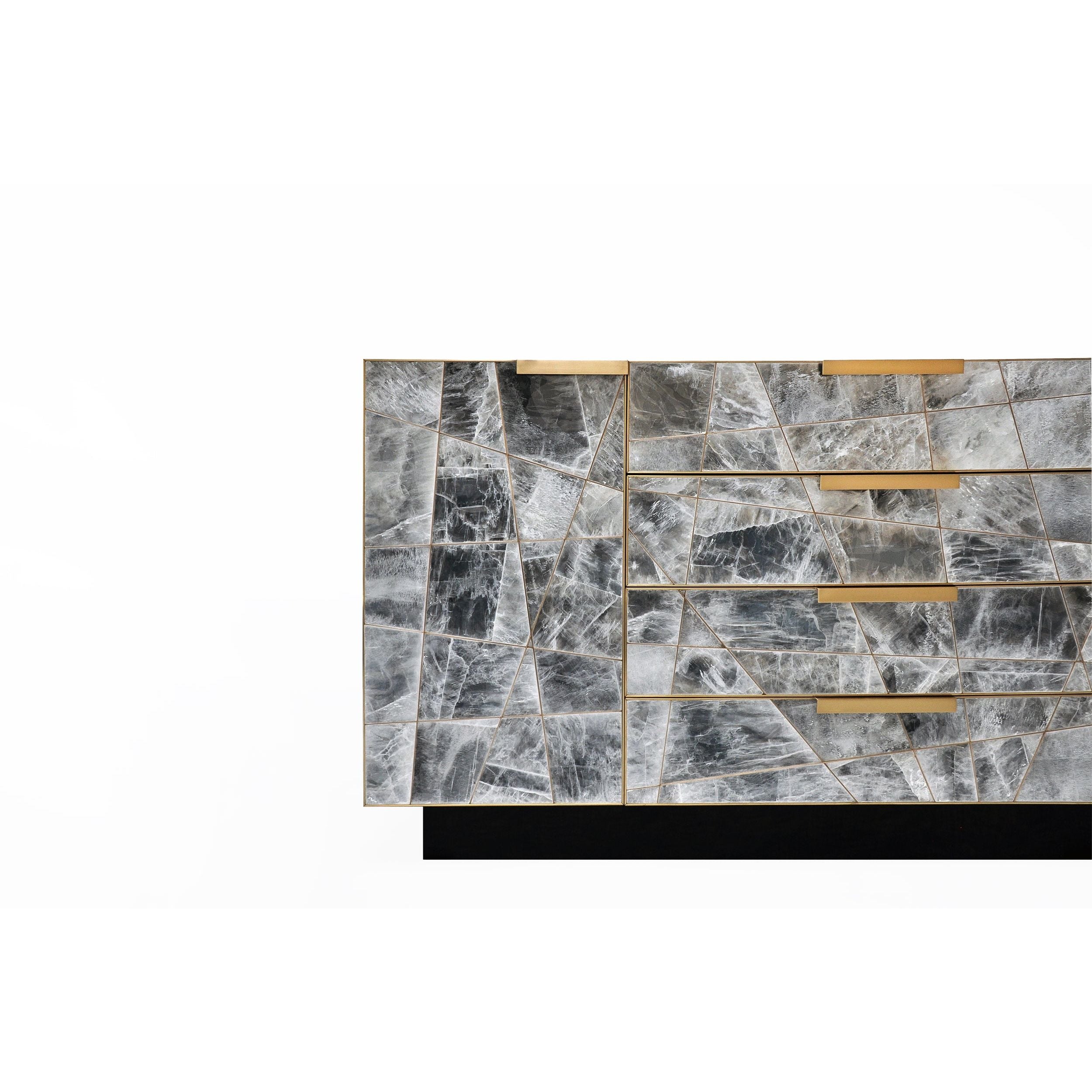 Mosaic Sideboard in Selenite and Bronze