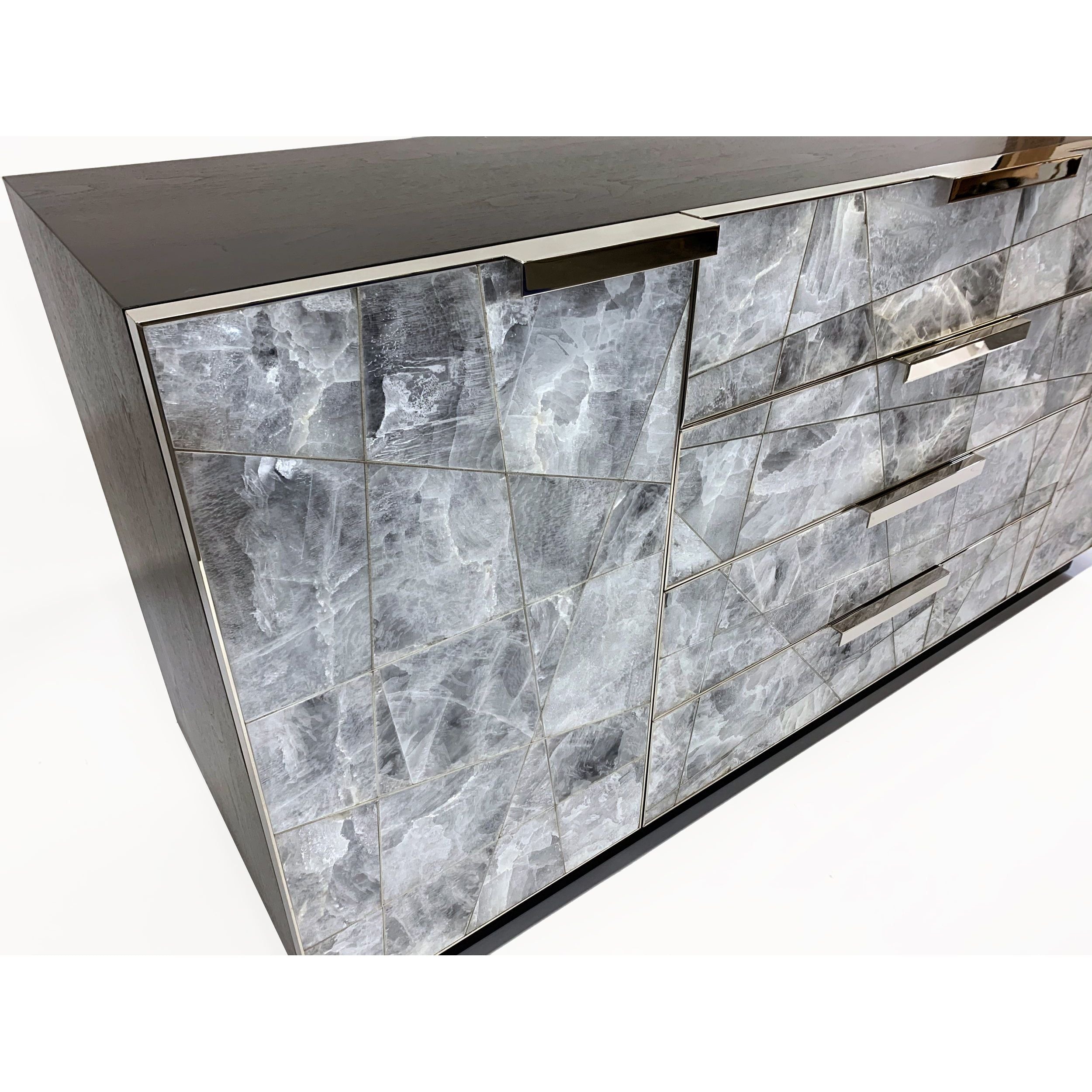 Mosaic Sideboard in Selenite and Nickle