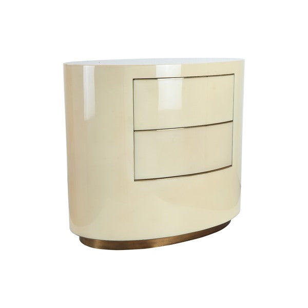 Orta Bedside Table (Natural Parchment)