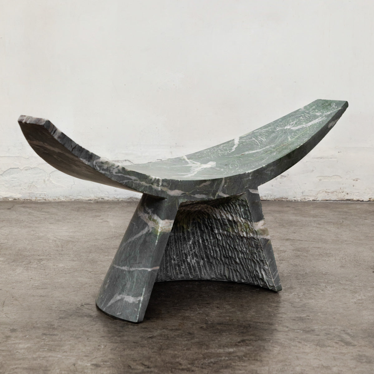 Partera Stool in Tikal Green Marble