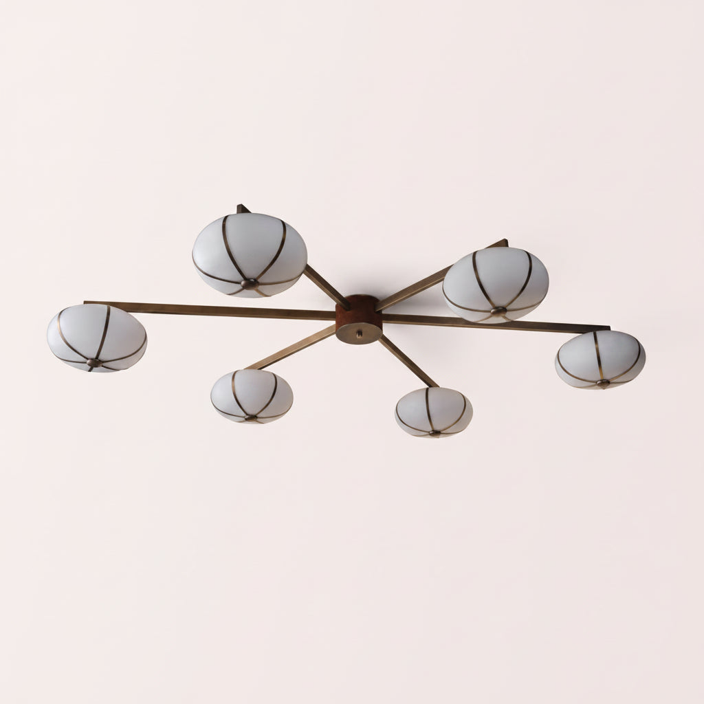 Rib Chandelier 6 Flush Mount