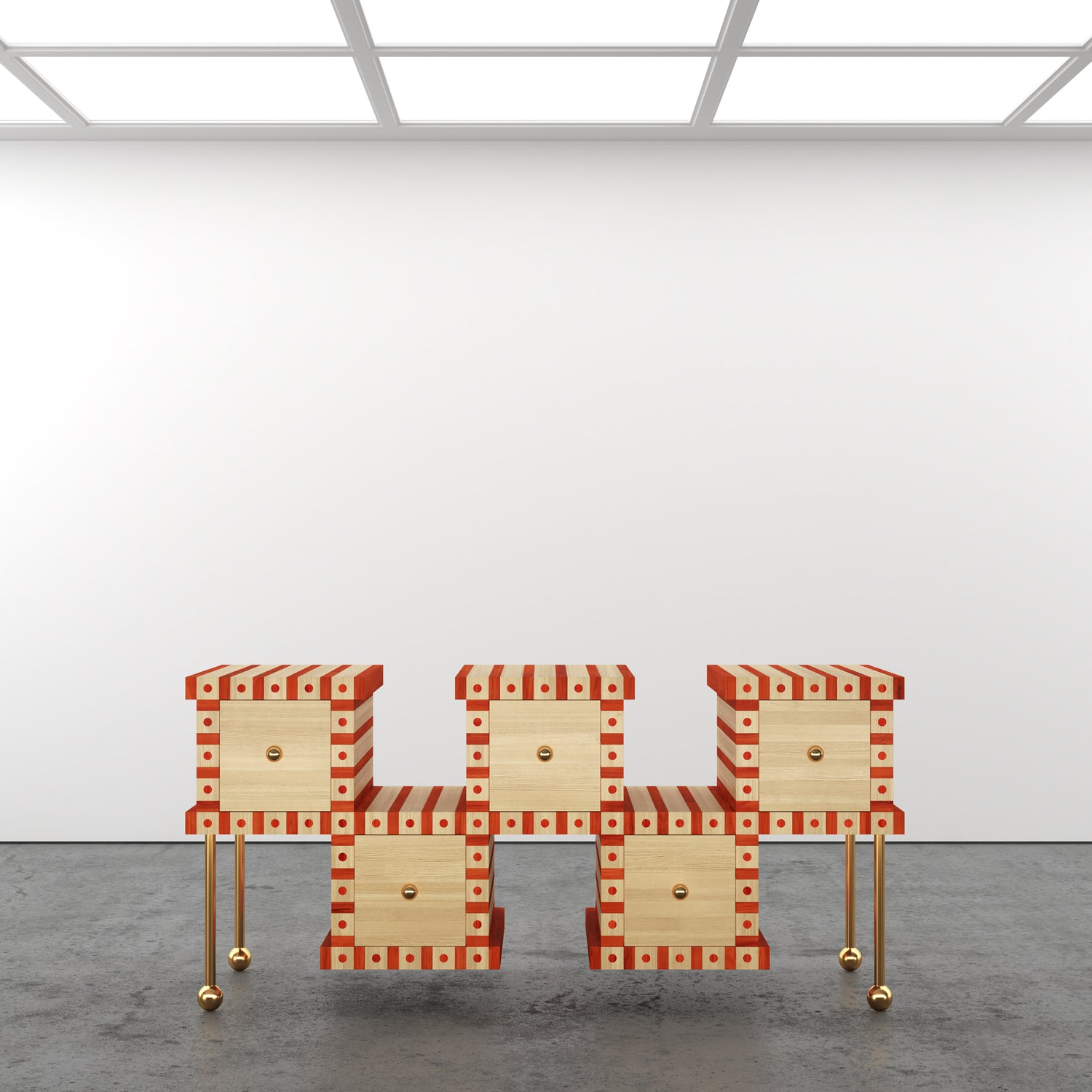 Striped Cube Credenza