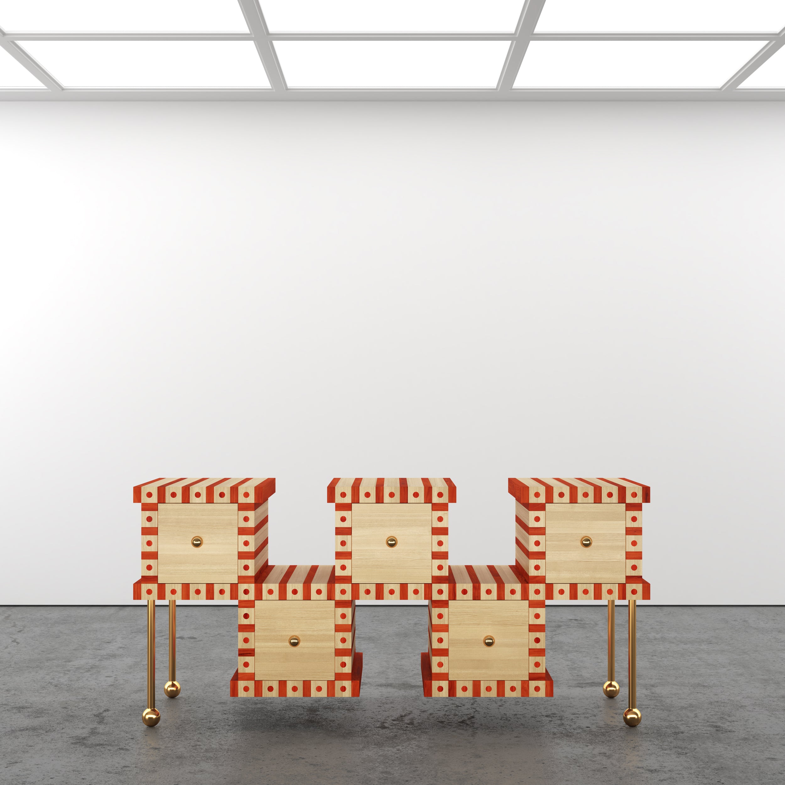 Striped Cube Credenza