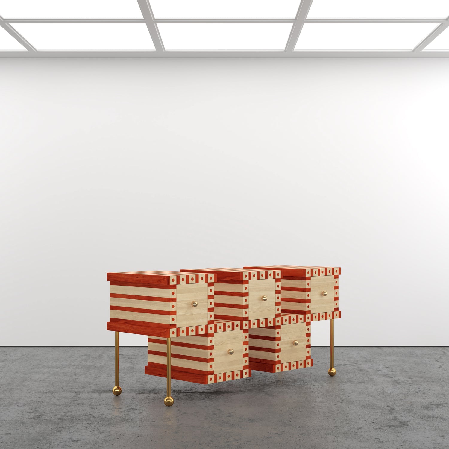 Striped Cube Credenza