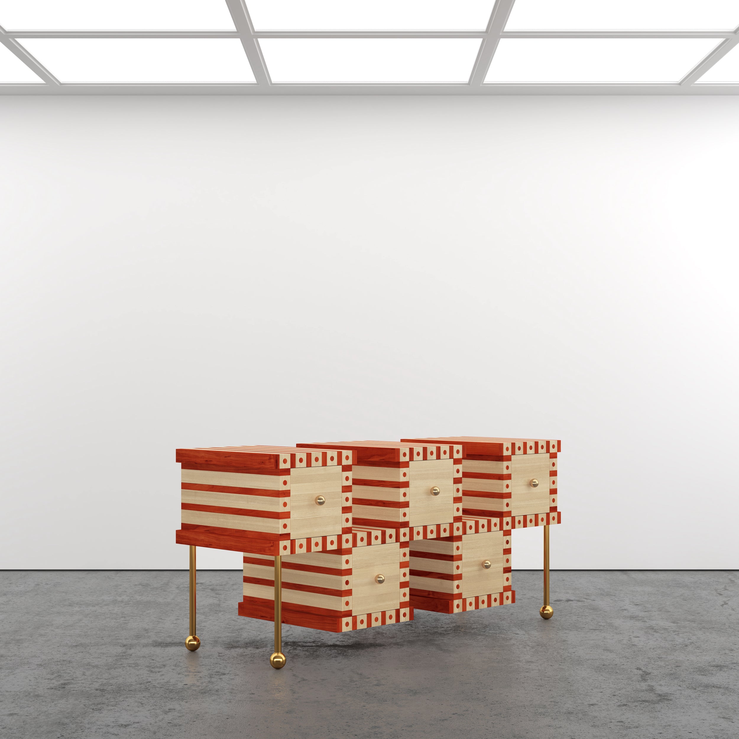 Striped Cube Credenza